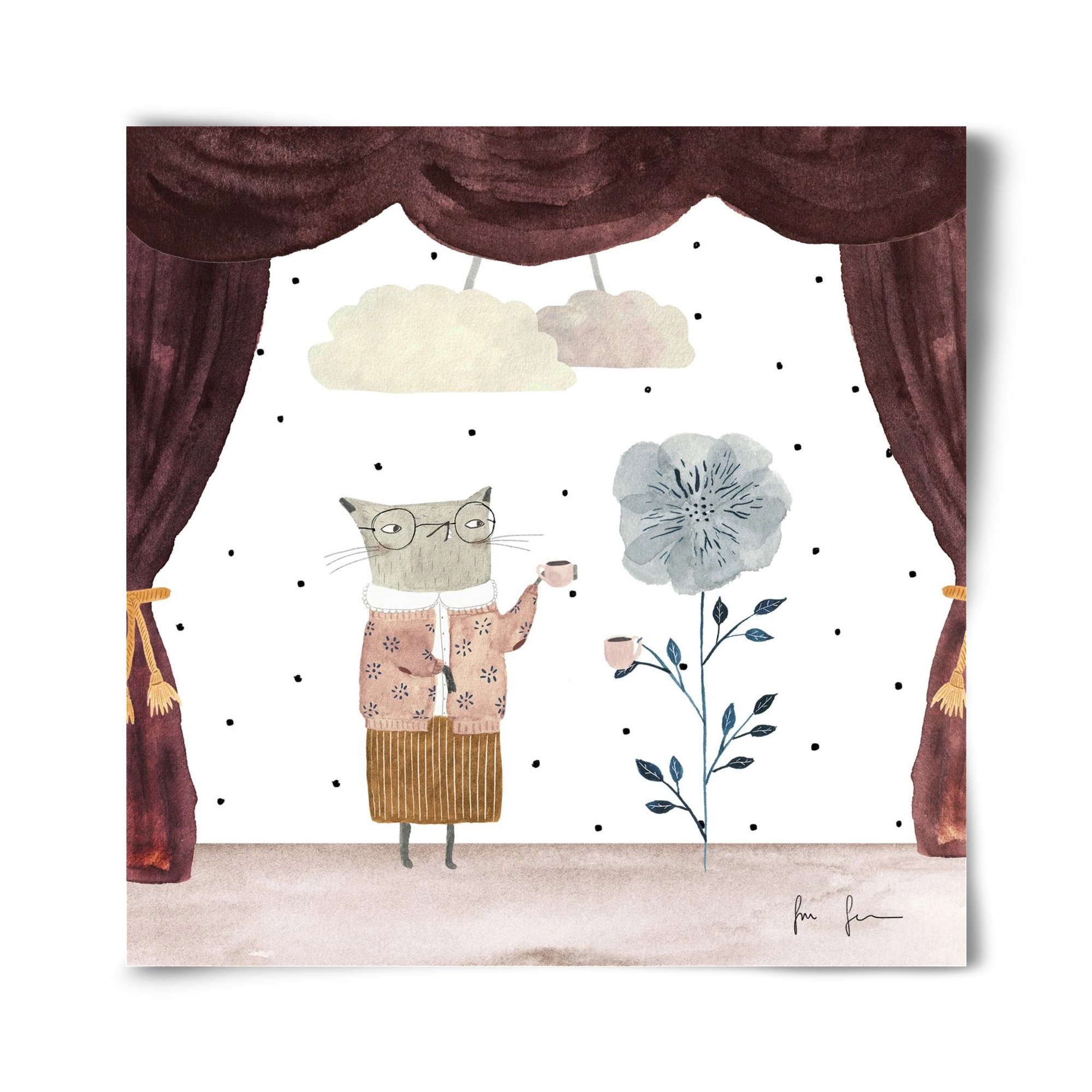 Teadélután, 40x40 cm, Keret nélkül