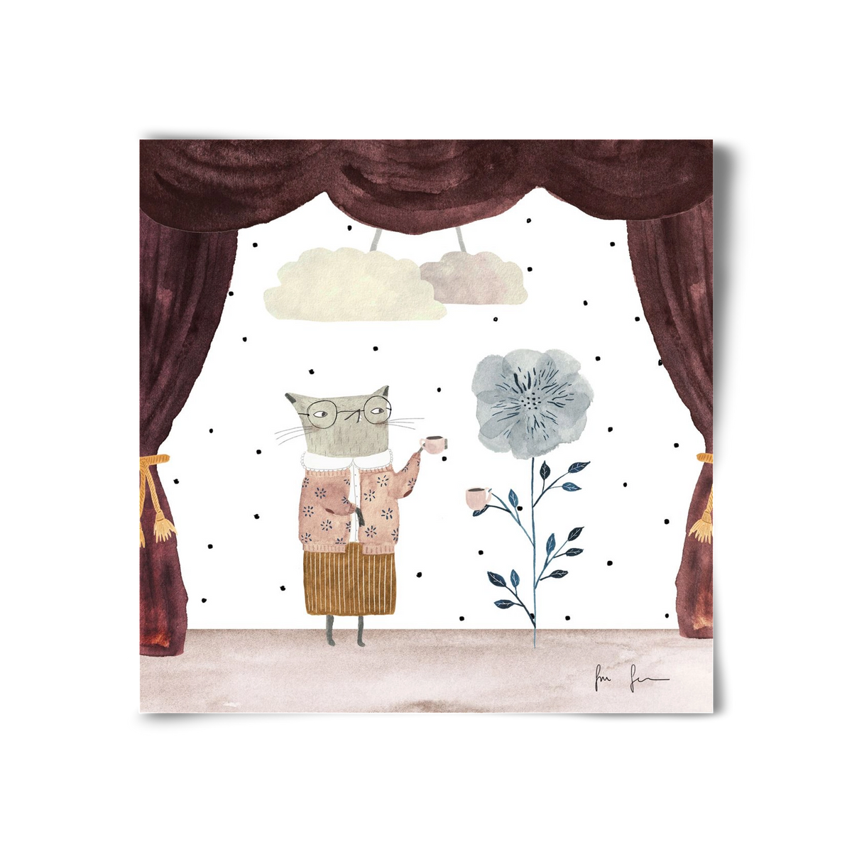 Teadélután, 30x30 cm, Keret nélkül