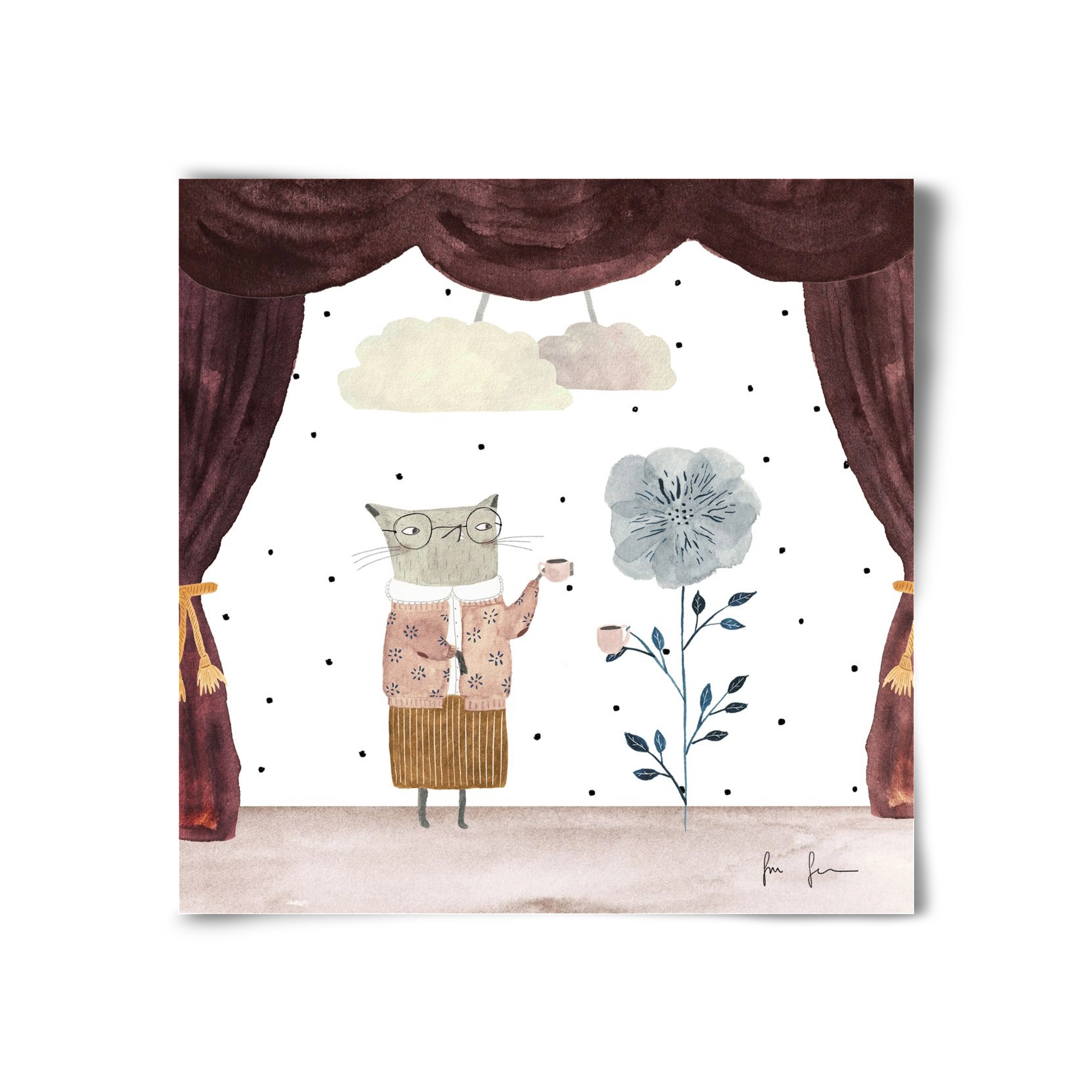 Teadélután, 30x30 cm, Keret nélkül