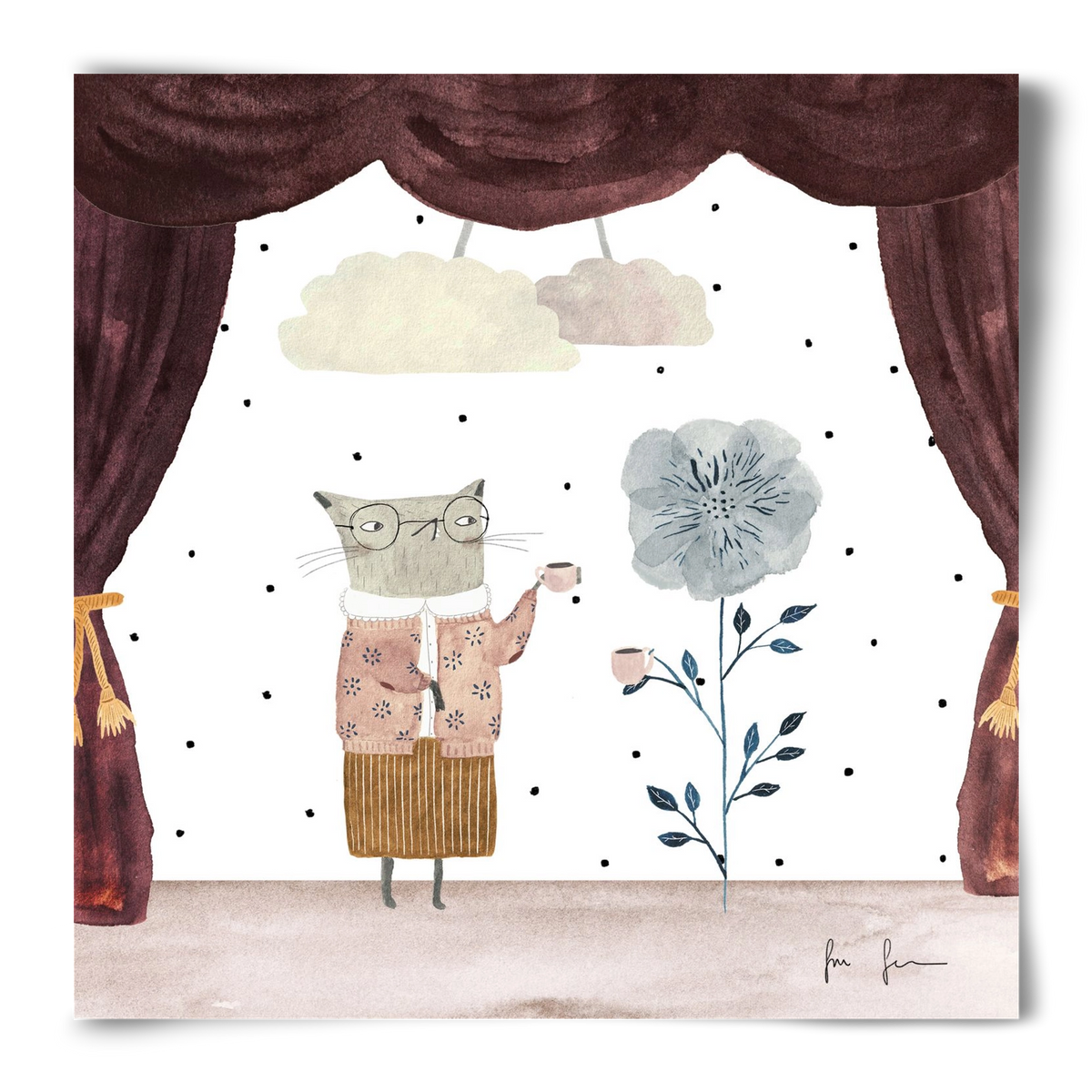 Teadélután, 50x50 cm, Keret nélkül