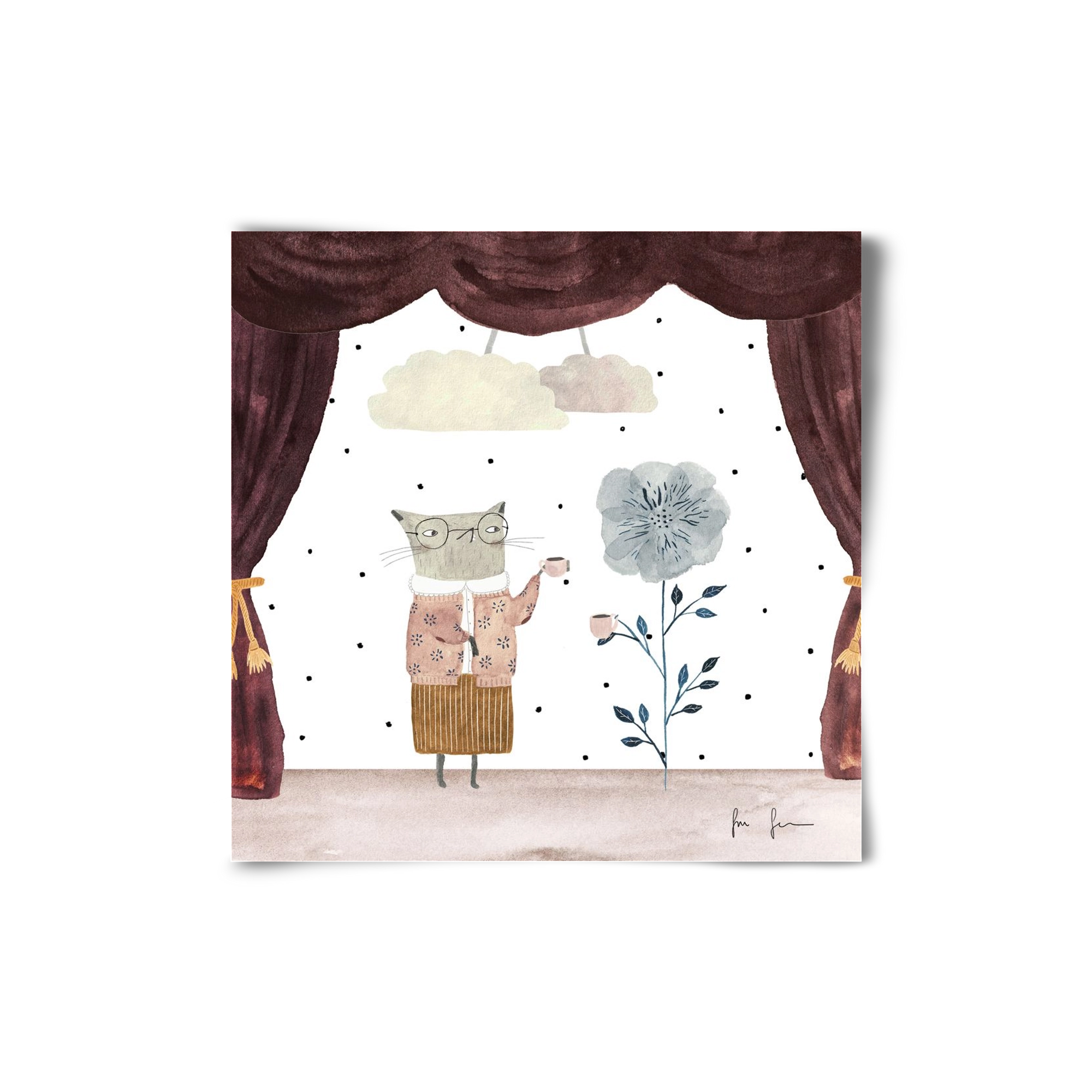 Teadélután, 20x20 cm, Keret nélkül