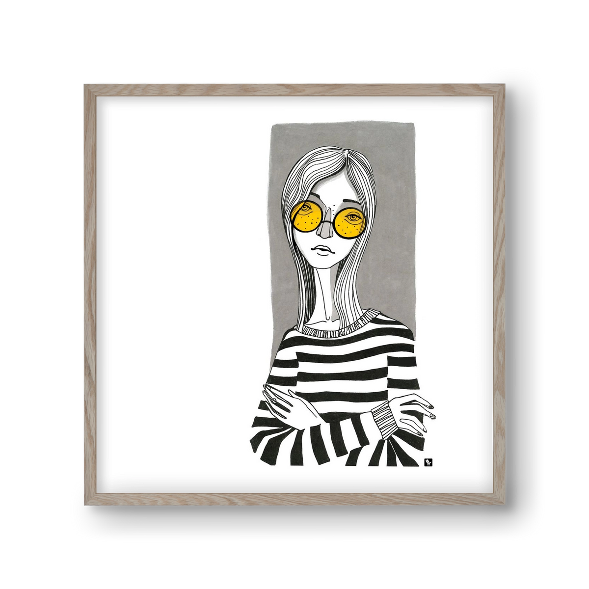 SummerGlasses, 30x30 cm (30x30 cm), Tölgy keret