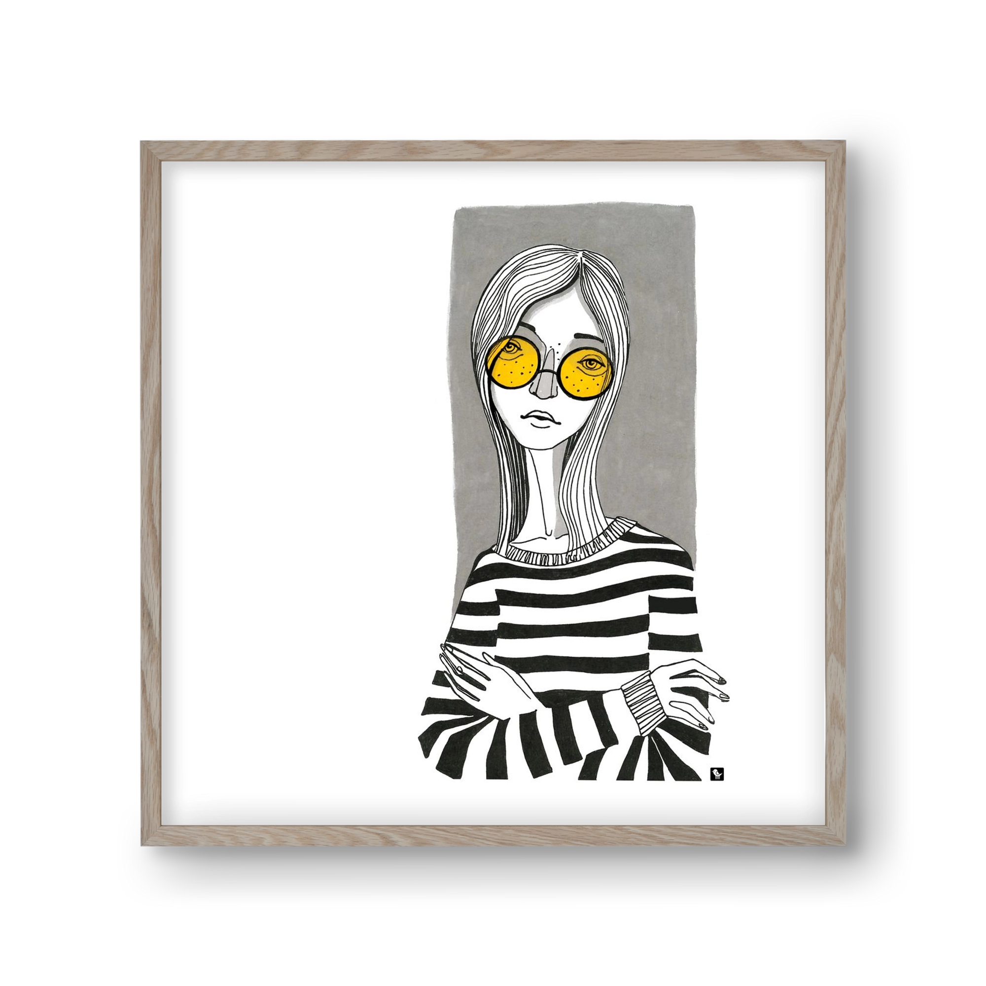 SummerGlasses, 30x30 cm (30x30 cm), Tölgy keret