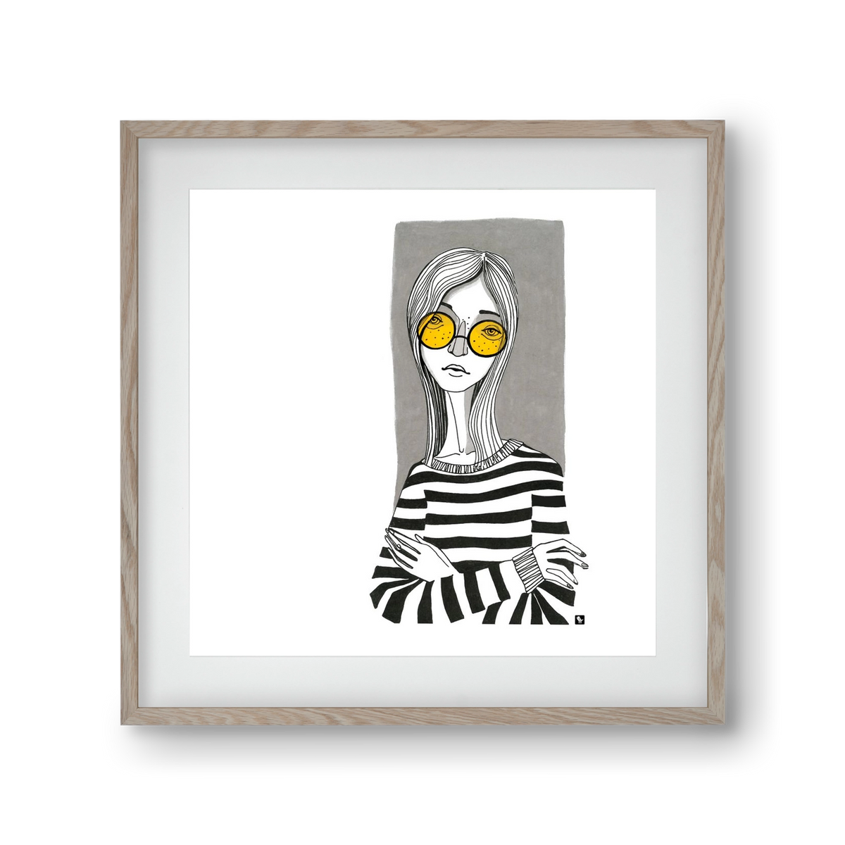 SummerGlasses, 30x30 cm (20x20 cm), Tölgy keret, paszpartuval