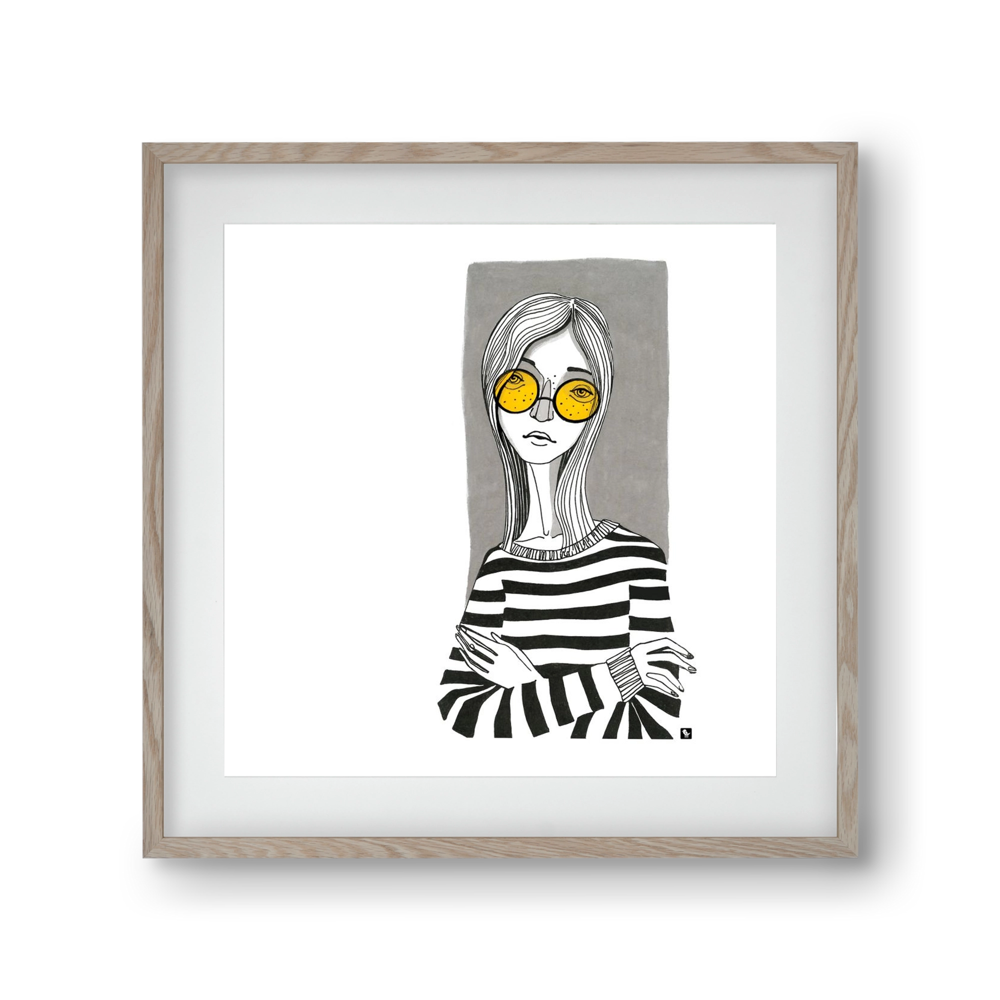 SummerGlasses, 30x30 cm (20x20 cm), Tölgy keret, paszpartuval