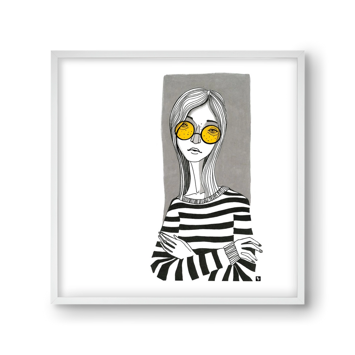 SummerGlasses, 30x30 cm (30x30 cm), Fehér keret