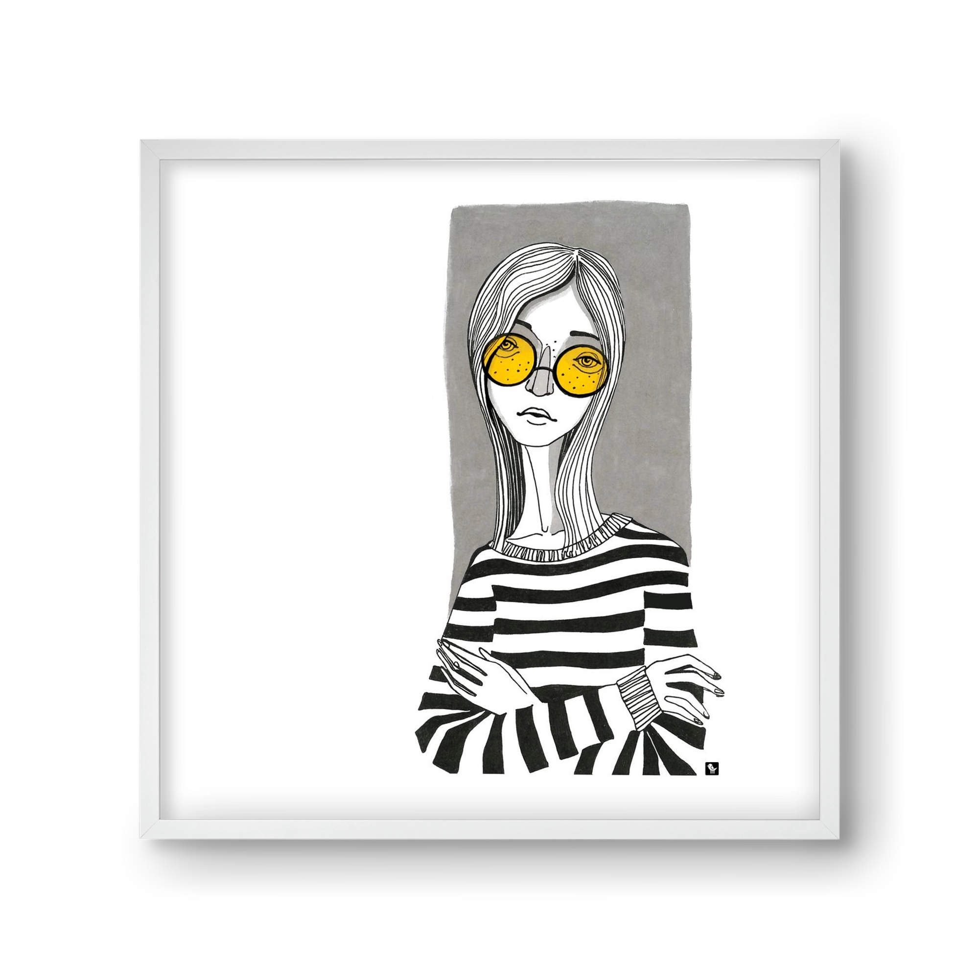 SummerGlasses, 30x30 cm (30x30 cm), Fehér keret