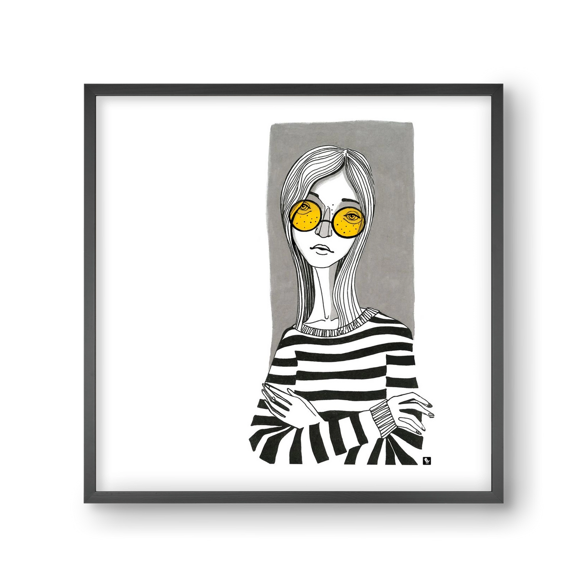 SummerGlasses, 30x30 cm (30x30 cm), Fekete keret