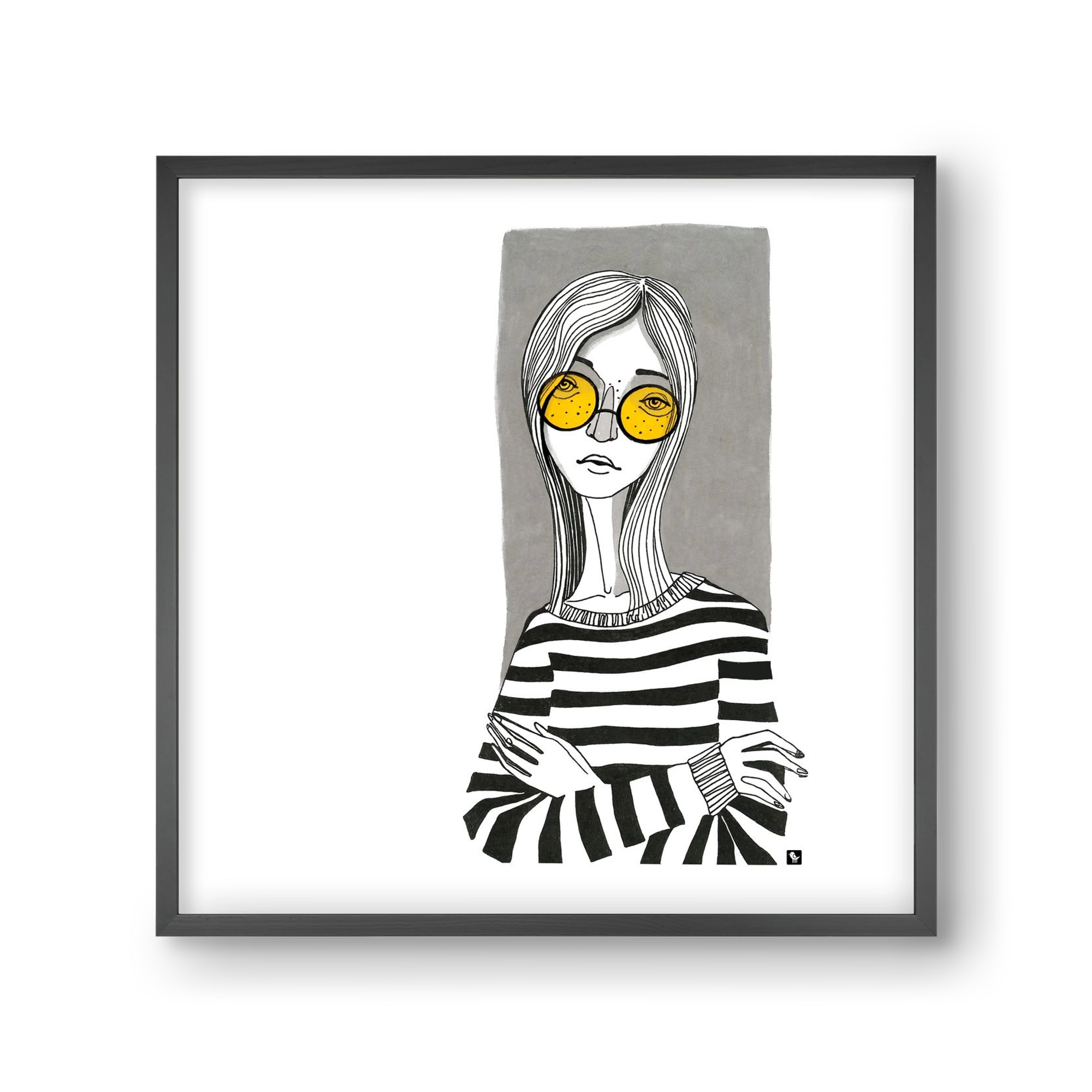 SummerGlasses, 30x30 cm (30x30 cm), Fekete keret