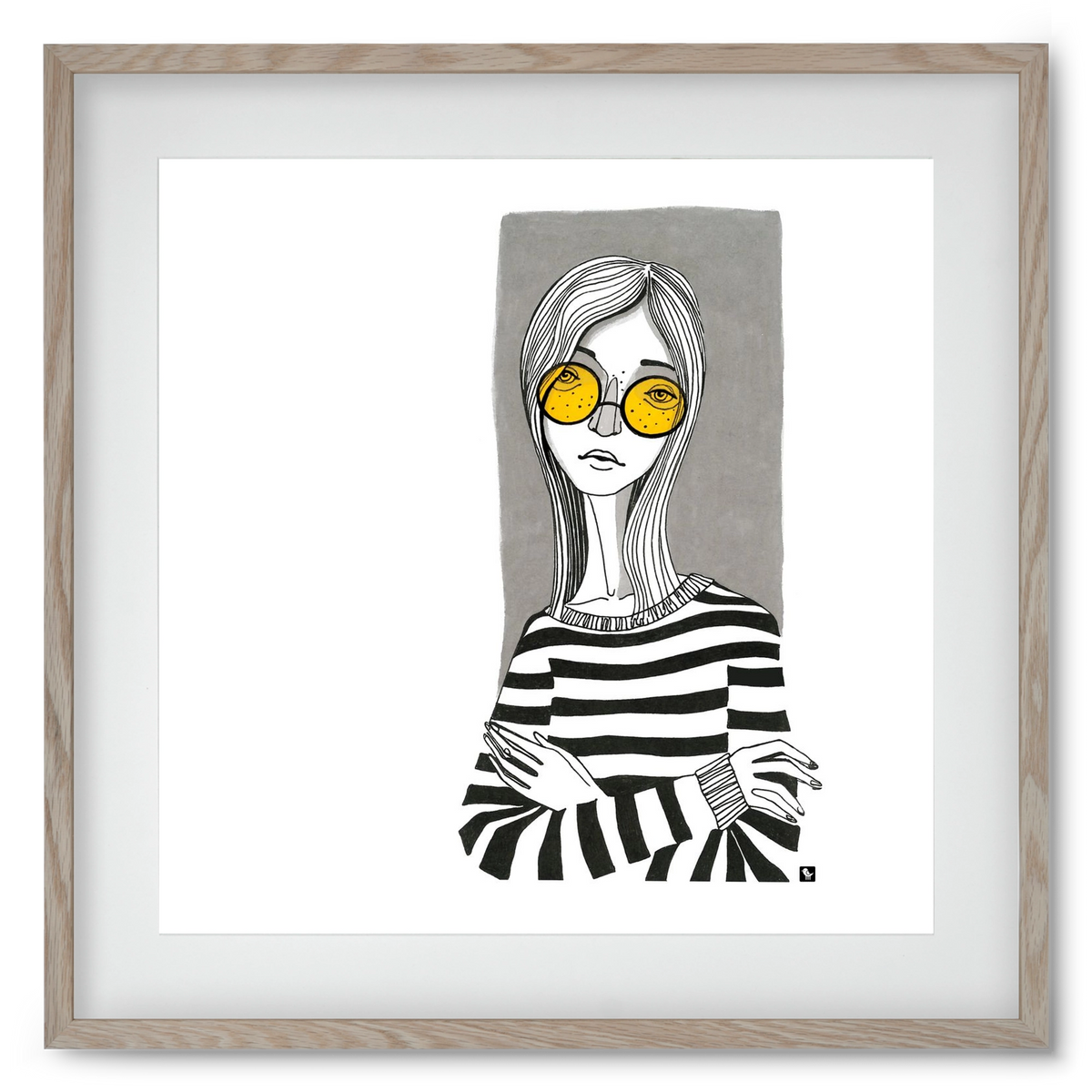 SummerGlasses, 50x50 cm (40x40 cm), Tölgy keret, paszpartuval