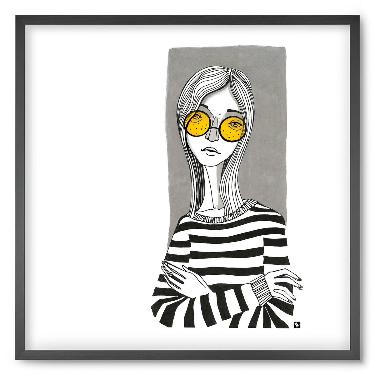 SummerGlasses, 50x50 cm (50x50 cm), Fekete keret