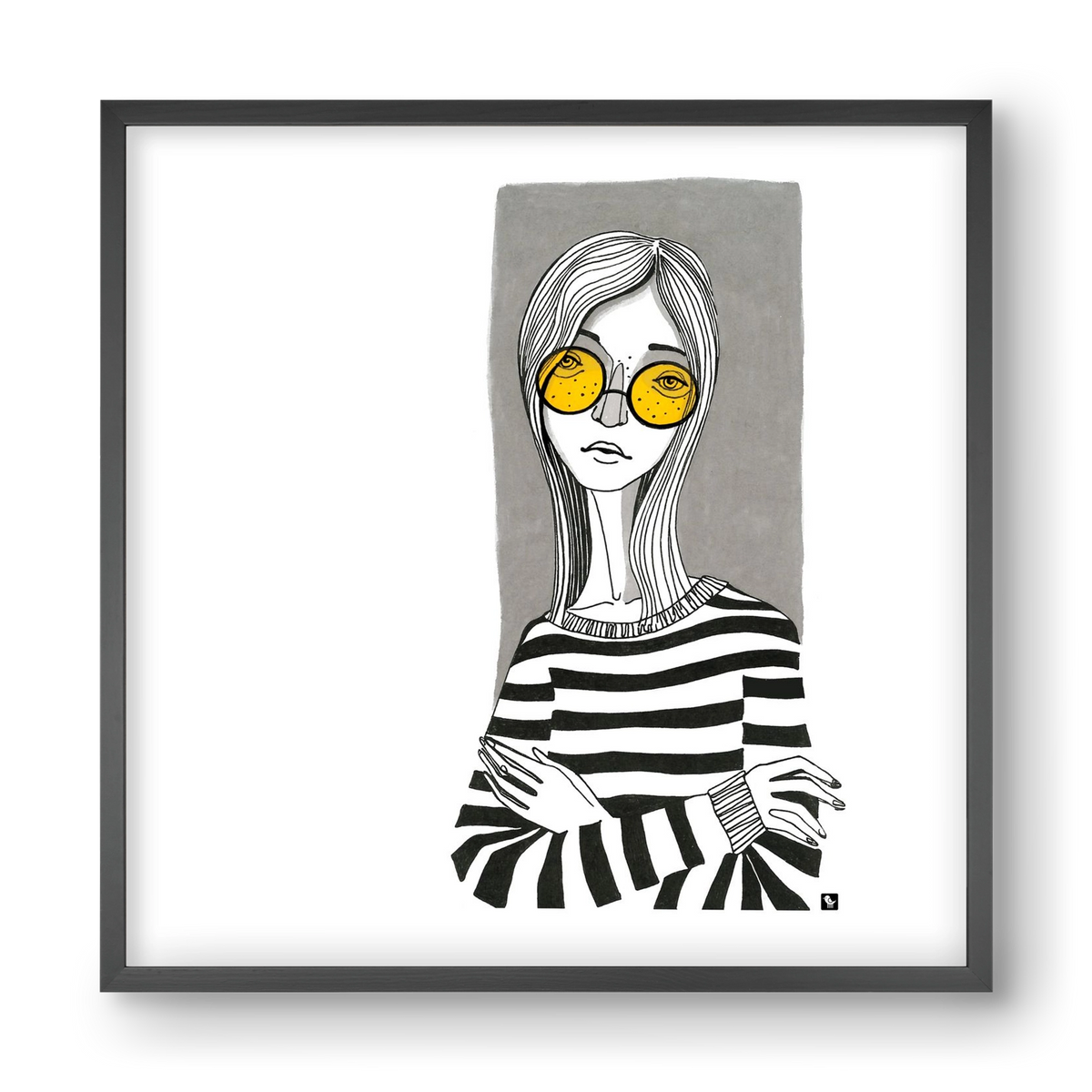 SummerGlasses, 40x40 cm (40x40 cm), Fekete keret