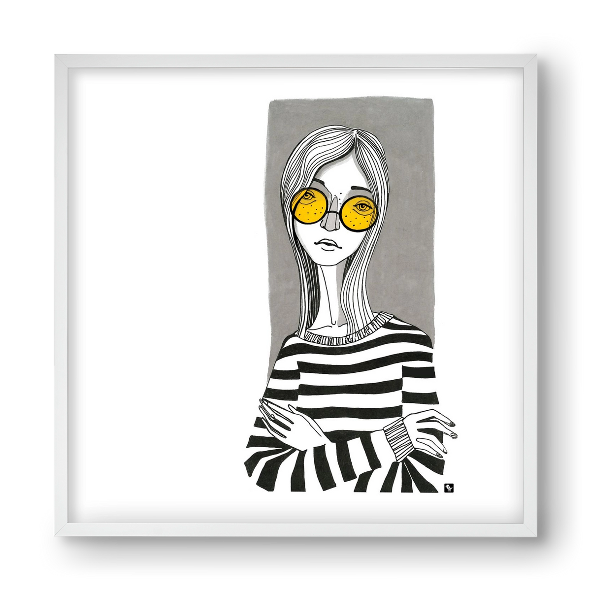 SummerGlasses, 40x40 cm (40x40 cm), Fehér keret