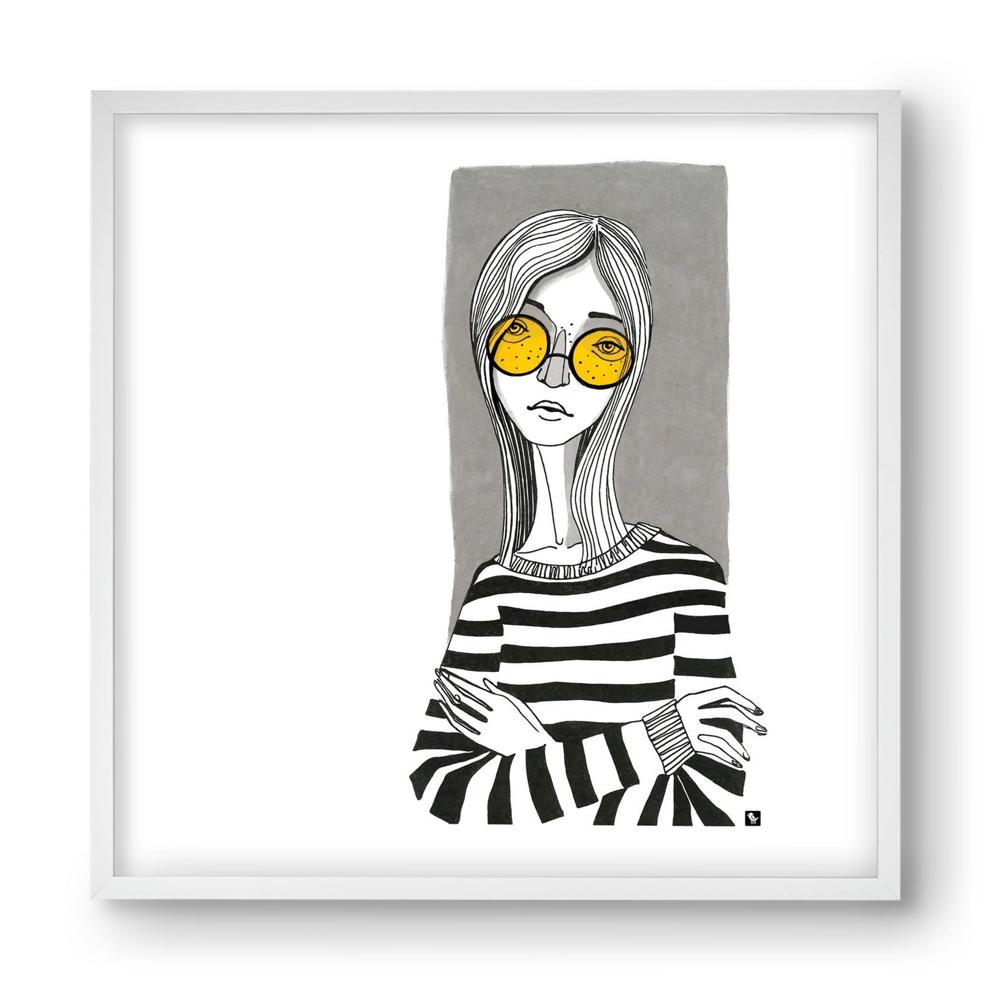 SummerGlasses, 40x40 cm (40x40 cm), Fehér keret