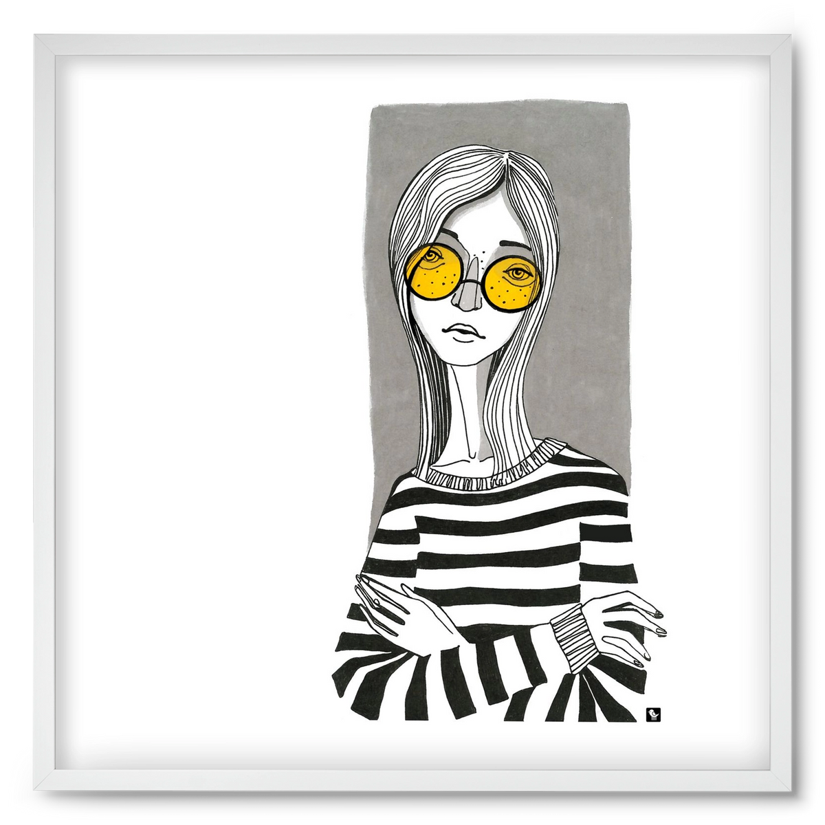 SummerGlasses, 50x50 cm (50x50 cm), Fehér keret