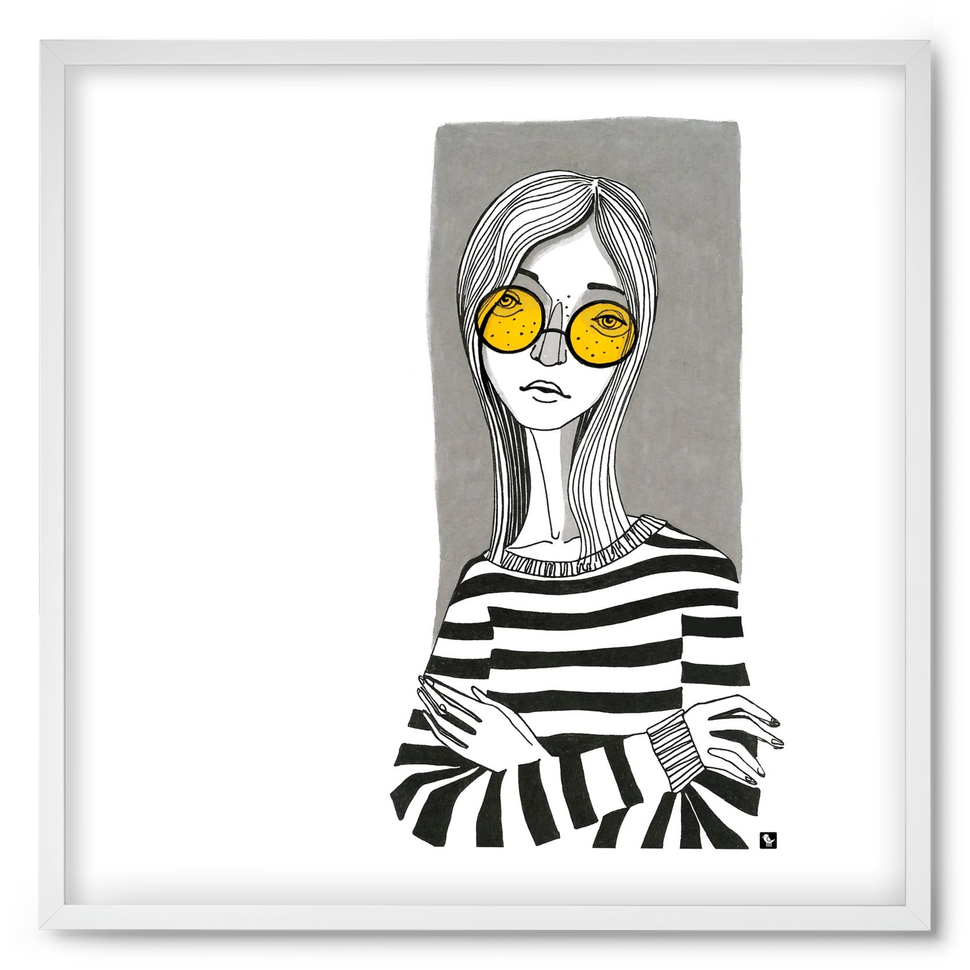 SummerGlasses, 50x50 cm (50x50 cm), Fehér keret