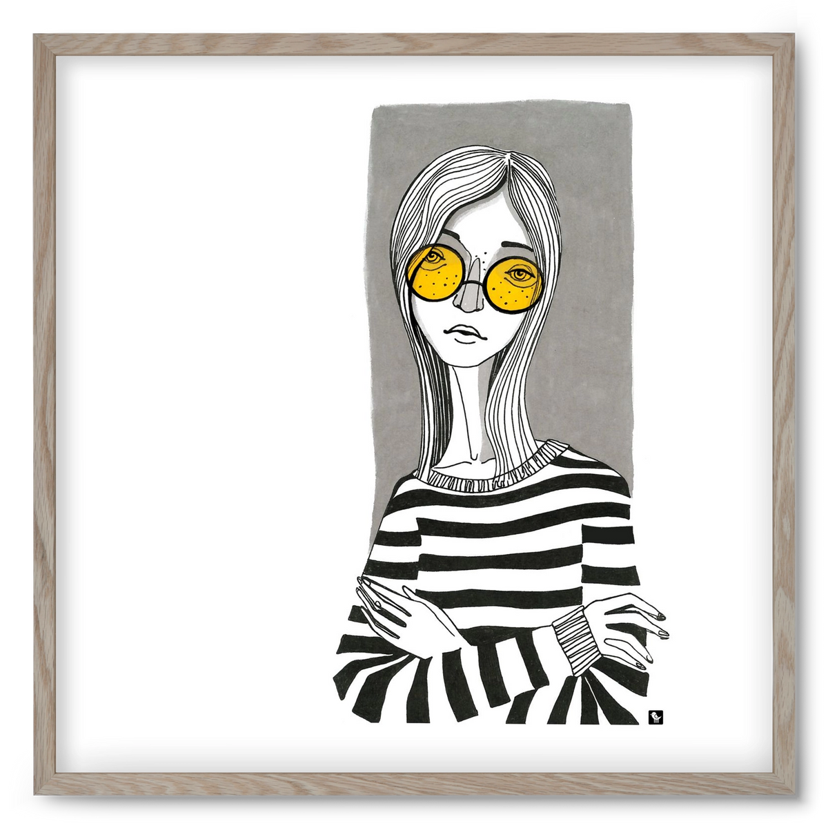 SummerGlasses, 50x50 cm (50x50 cm), Tölgy keret