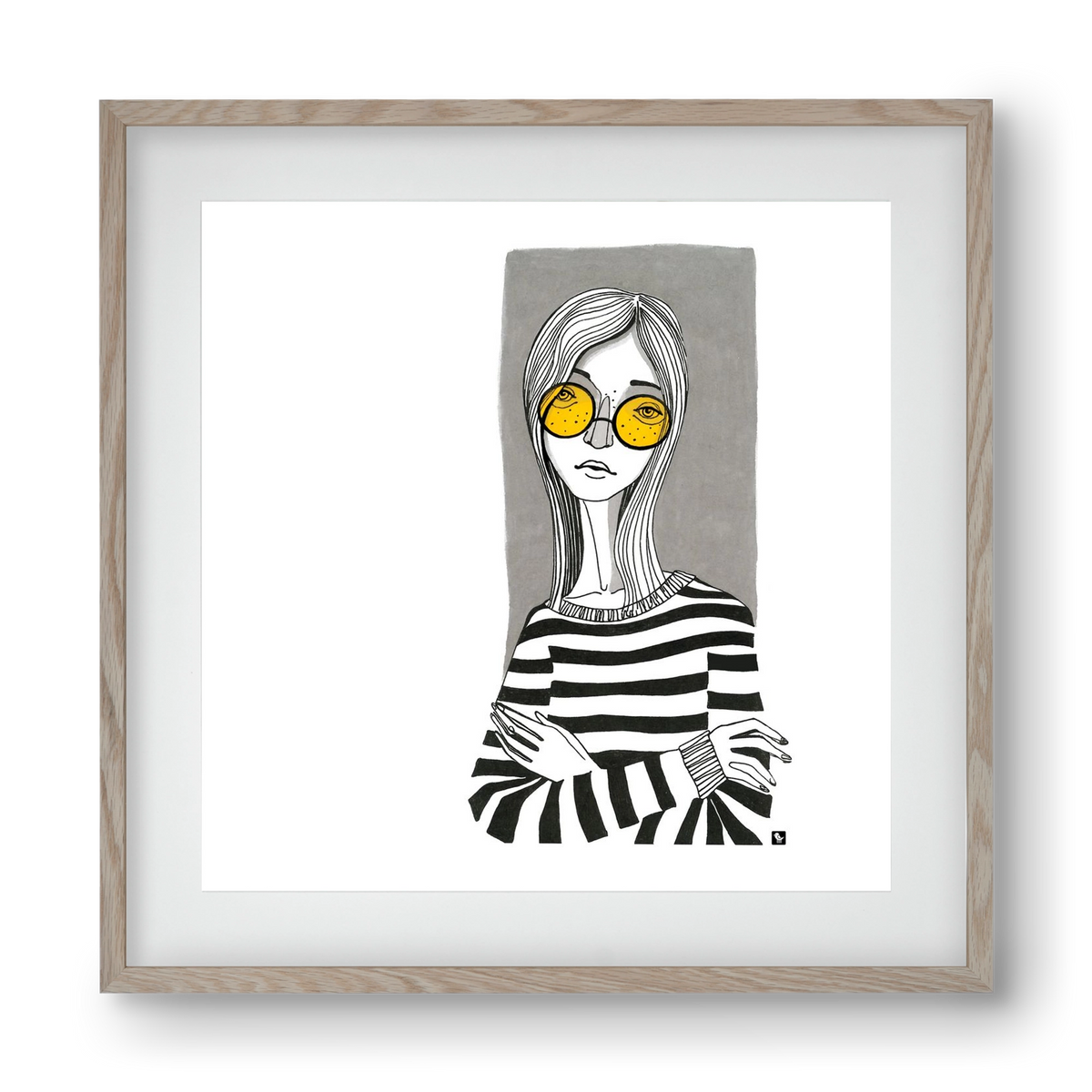 SummerGlasses, 40x40 cm (30x30 cm), Tölgy keret, paszpartuval