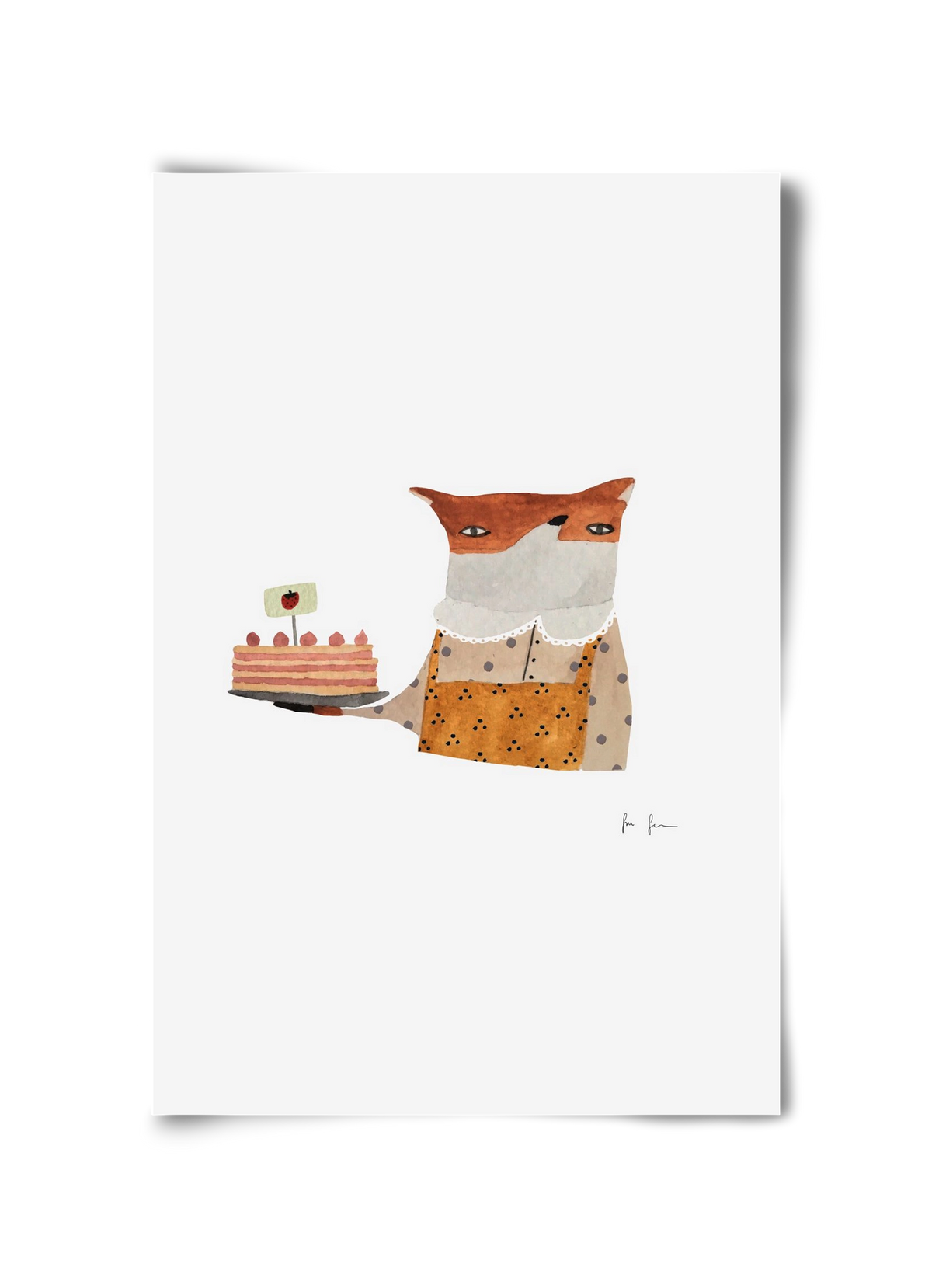 Cukrász róka, 30x45 cm, Keret nélkül