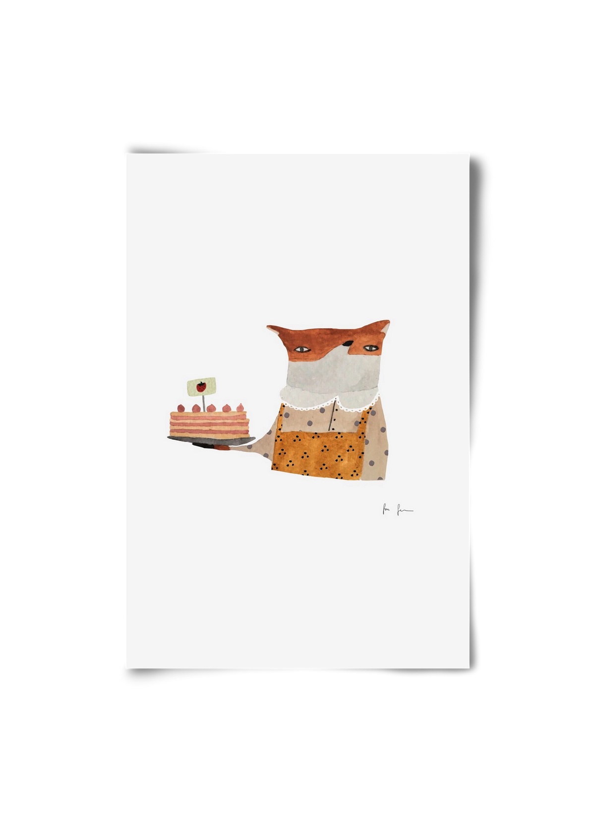 Cukrász róka, 20x30 cm, Keret nélkül