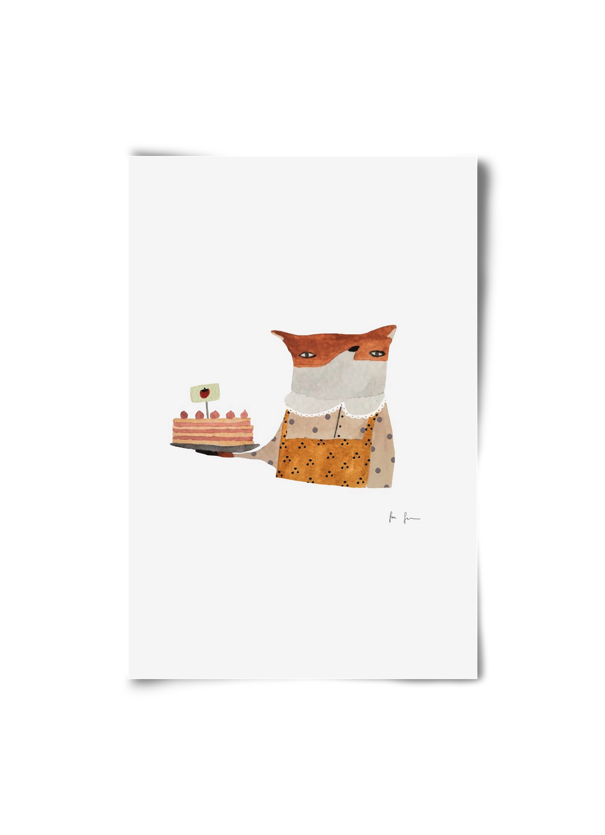 Cukrász róka, 20x30 cm, Keret nélkül