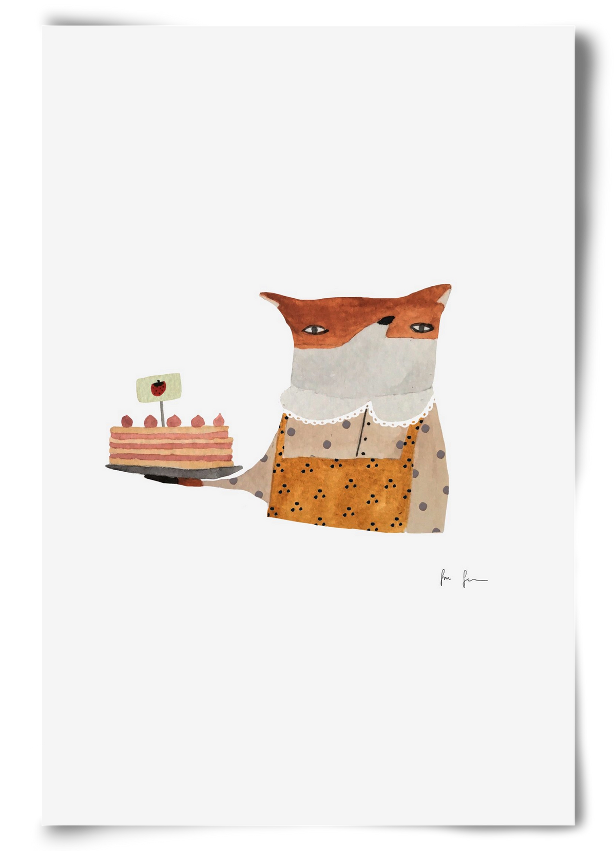 Cukrász róka, 60x90 cm, Keret nélkül