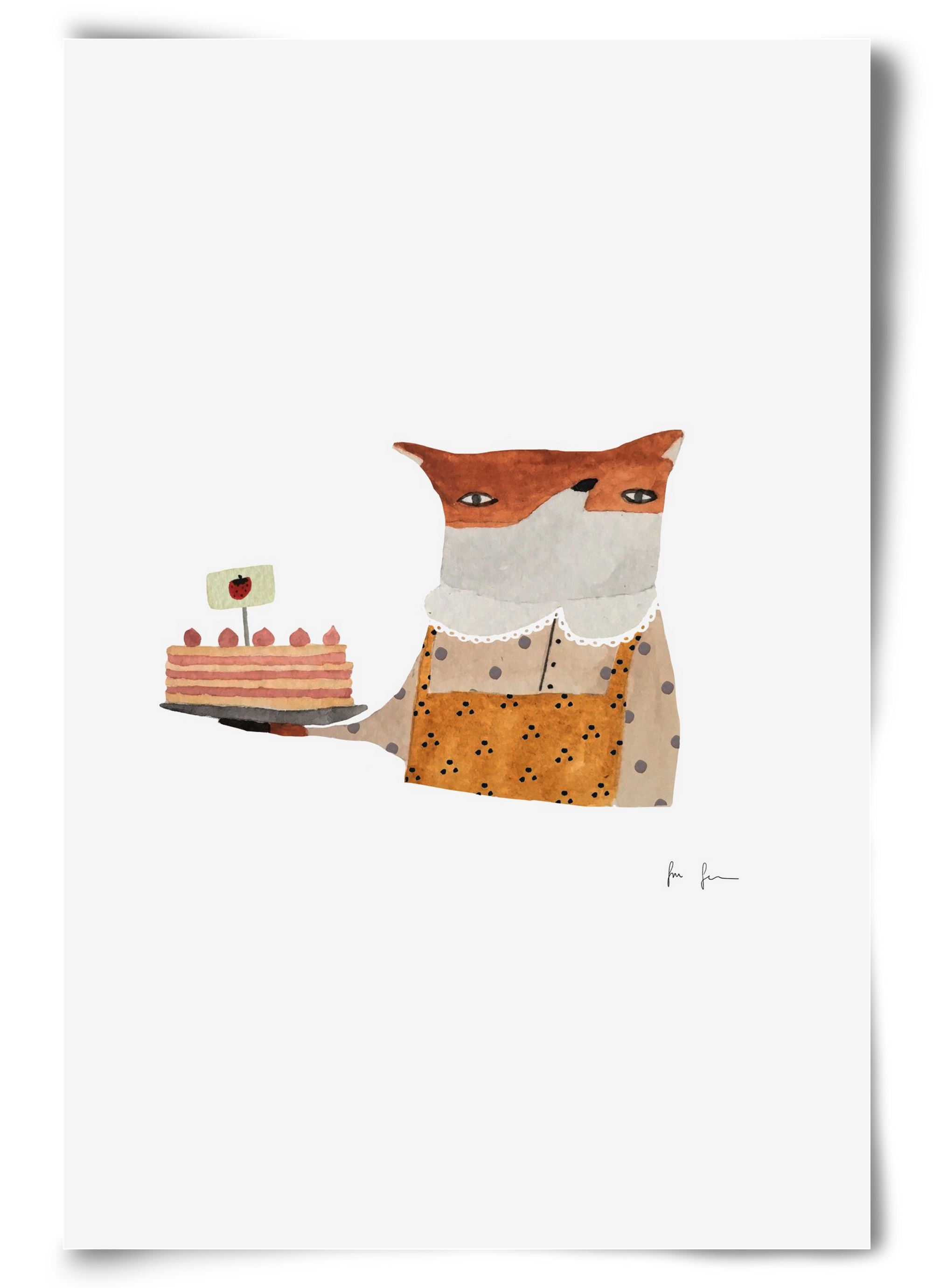 Cukrász róka, 60x90 cm, Keret nélkül