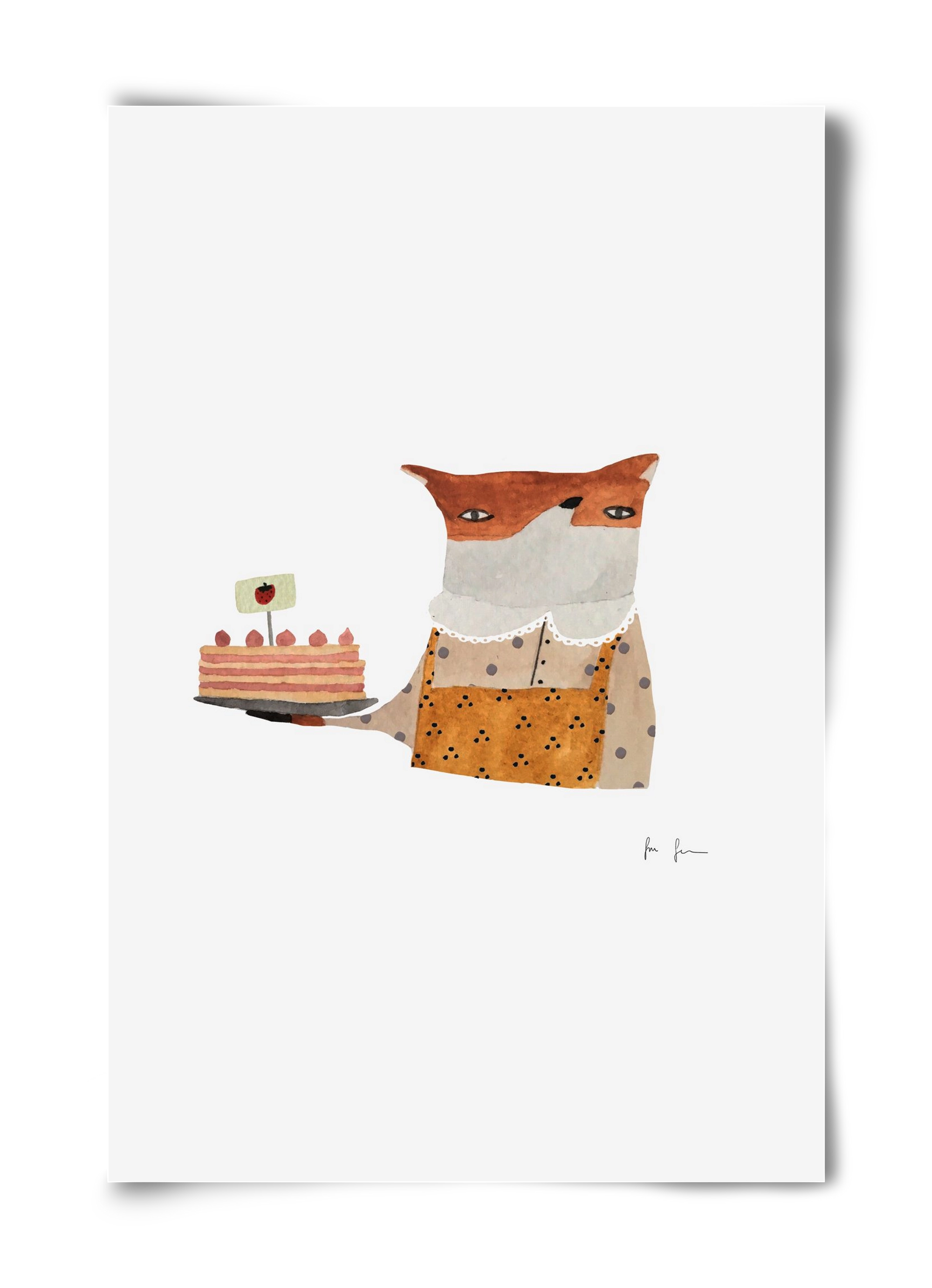 Cukrász róka, 40x60 cm, Keret nélkül