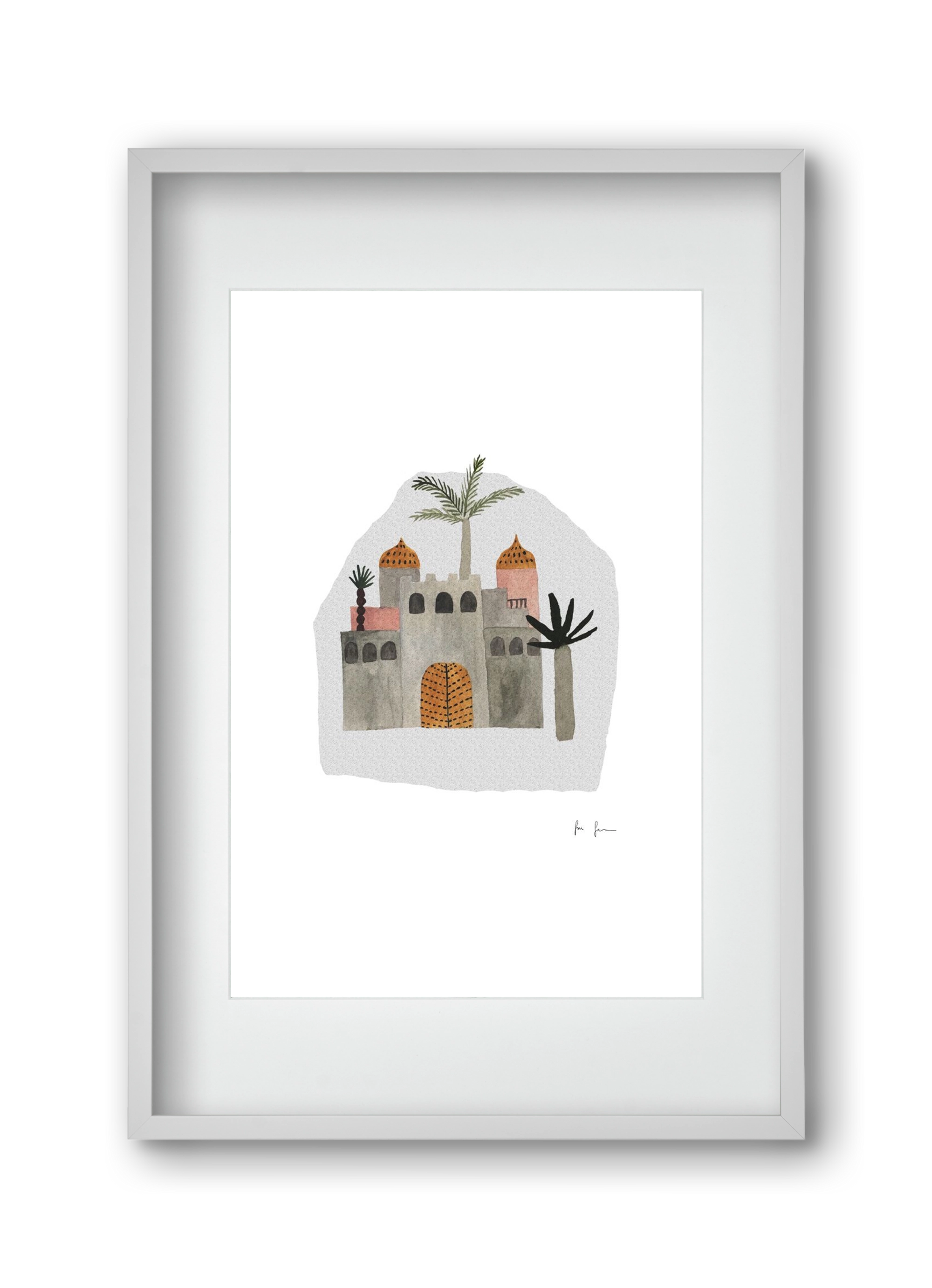 Palota, 30x45 cm (20x30 cm), Fehér keret, paszpartuval