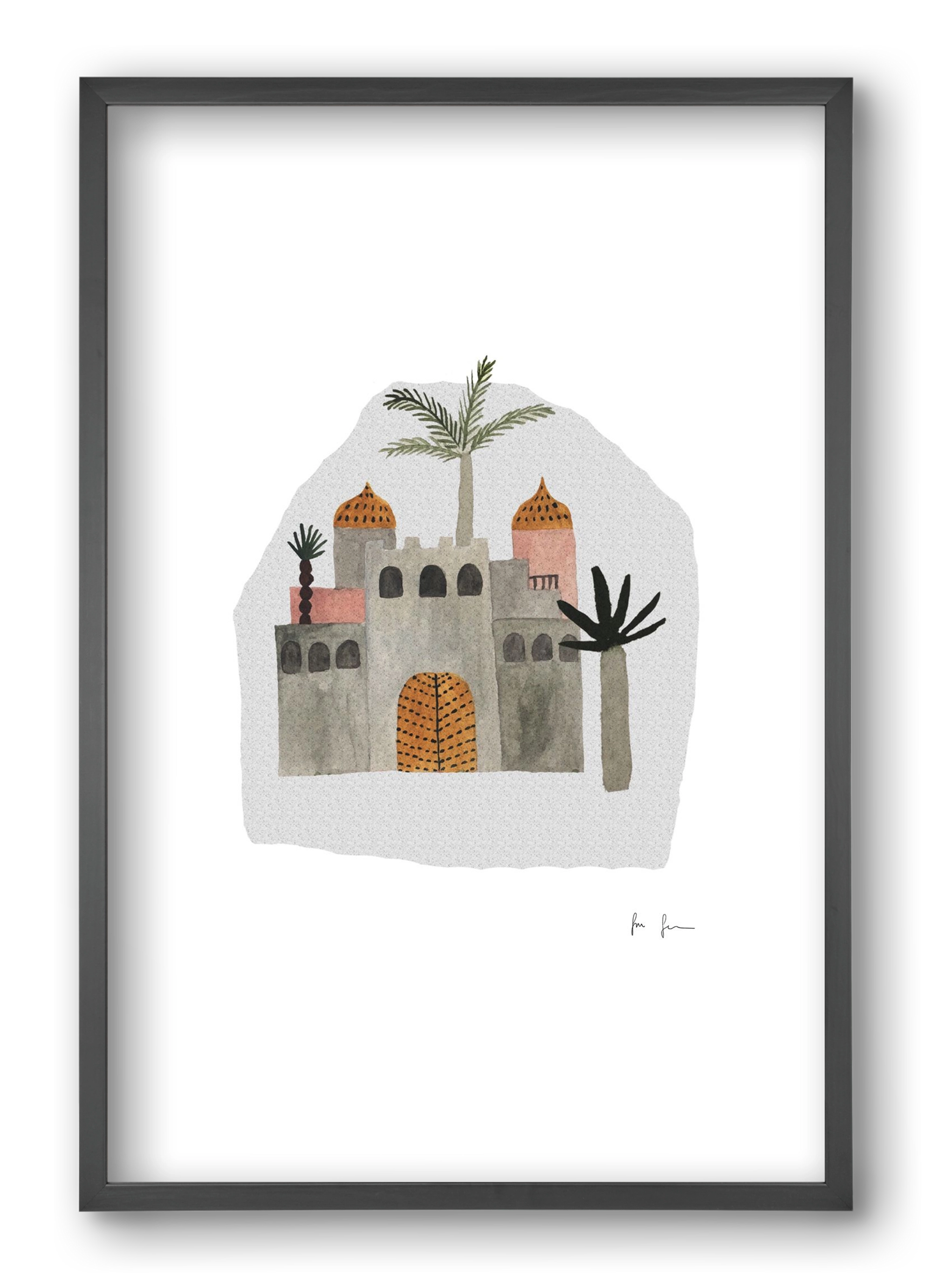 Palota, 40x60 cm (40x60 cm), Fekete keret