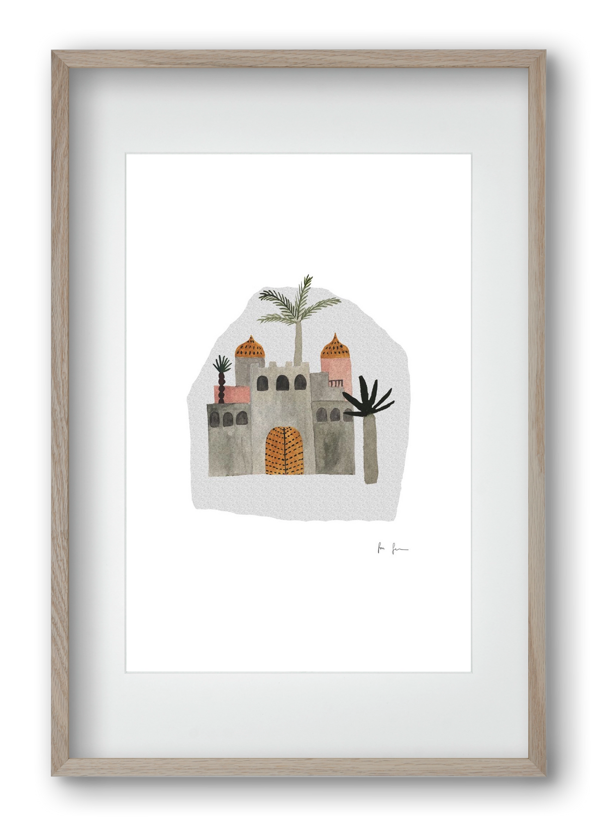 Palota, 40x60 cm (30x45 cm), Tölgy keret, paszpartuval