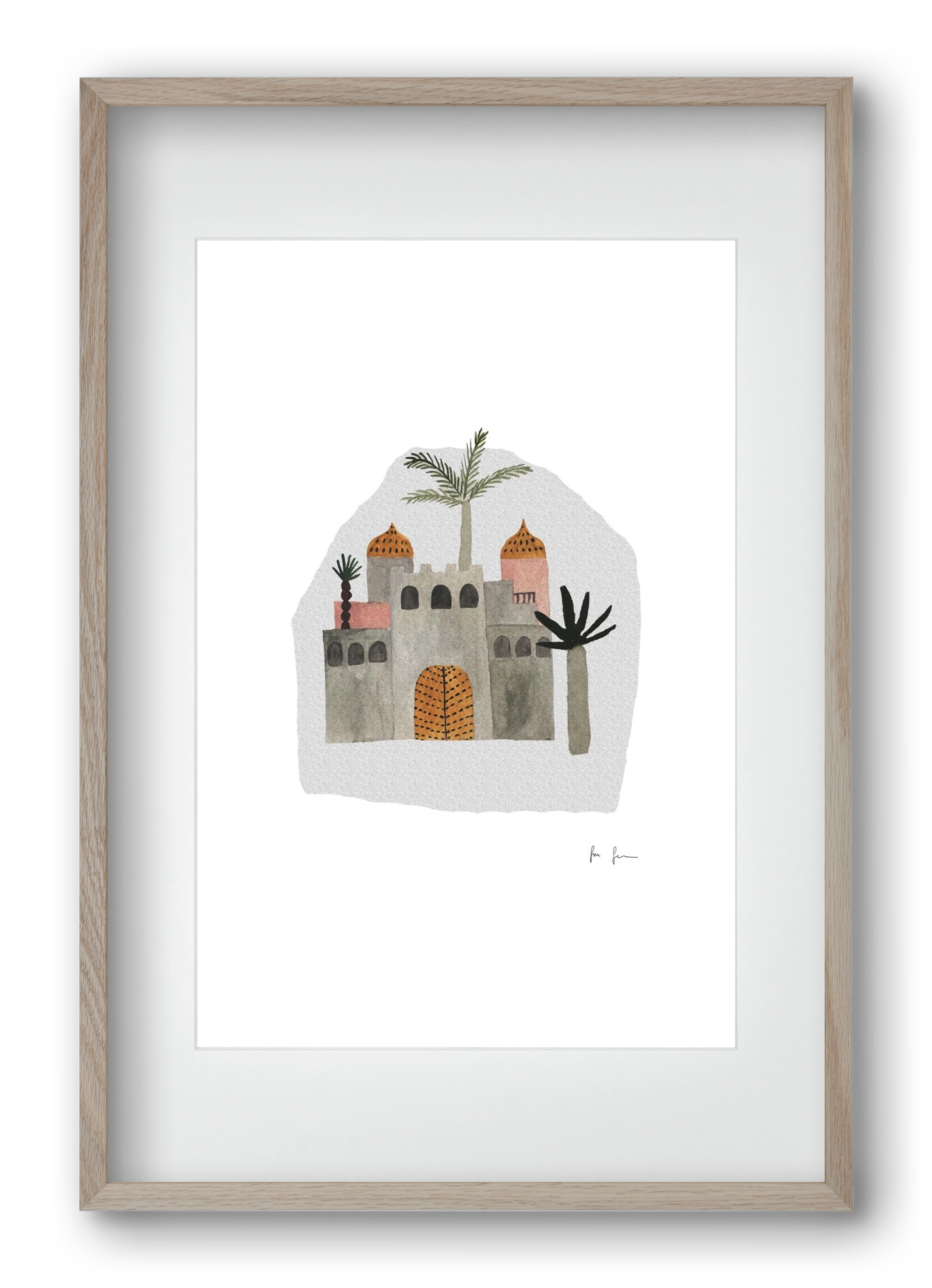 Palota, 40x60 cm (30x45 cm), Tölgy keret, paszpartuval