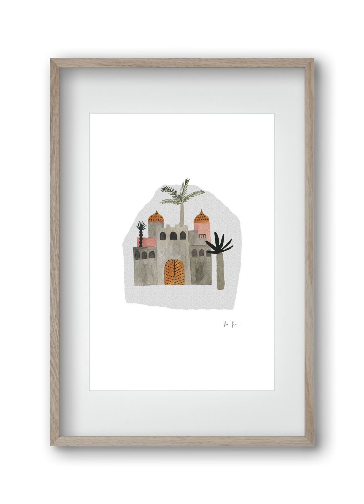 Palota, 30x45 cm (20x30 cm), Tölgy keret, paszpartuval