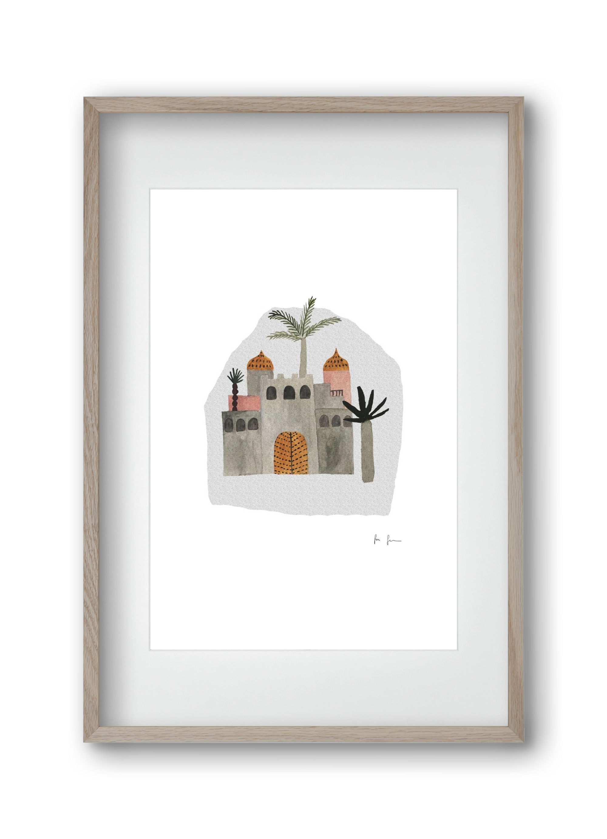 Palota, 30x45 cm (20x30 cm), Tölgy keret, paszpartuval