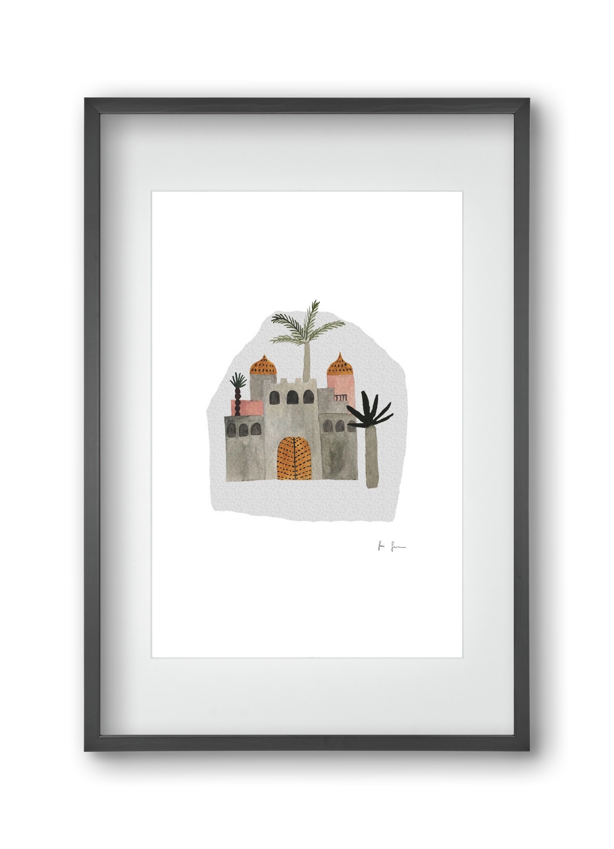 Palota, 30x45 cm (20x30 cm), Fekete keret, paszpartuval