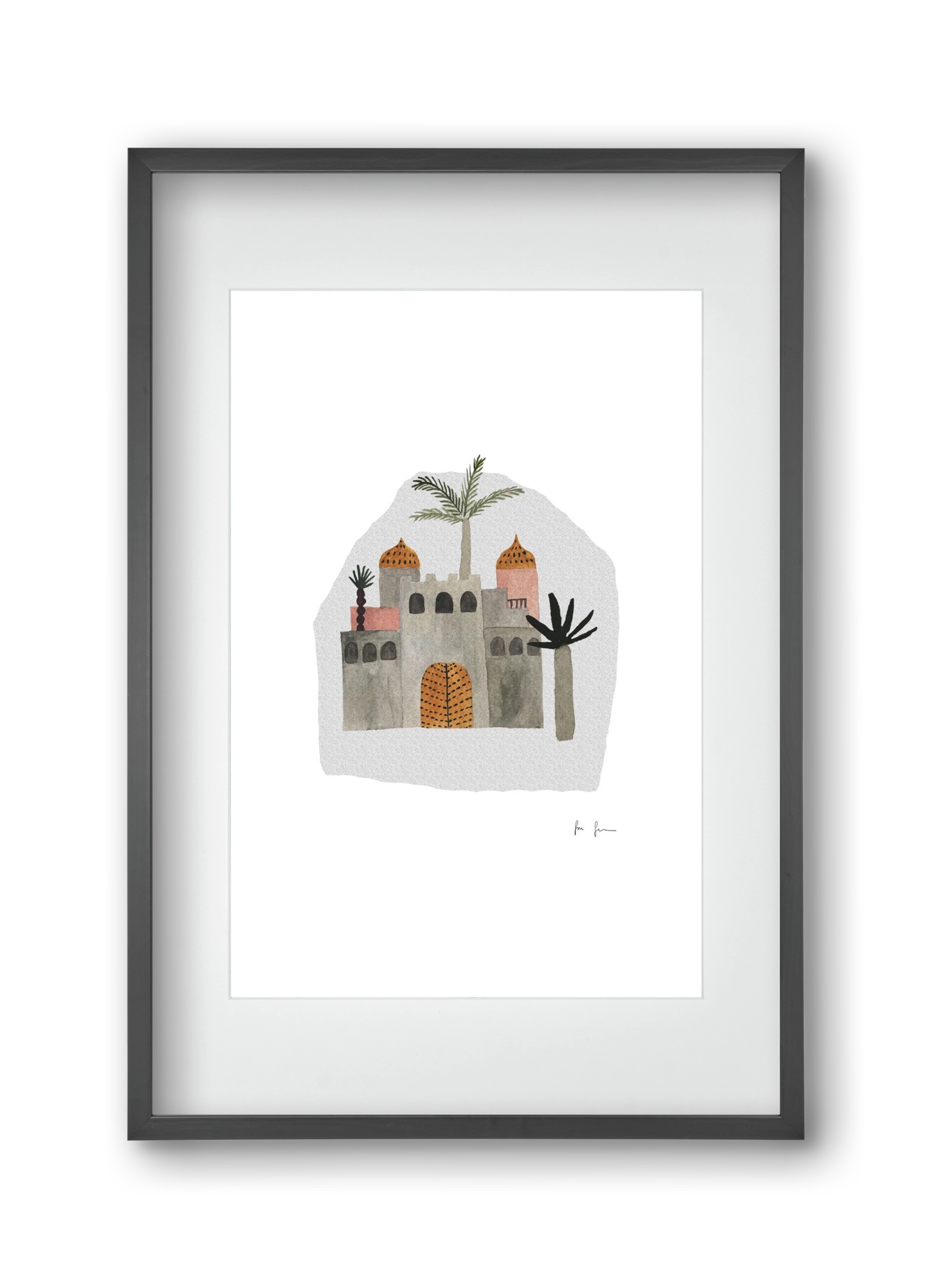 Palota, 30x45 cm (20x30 cm), Fekete keret, paszpartuval