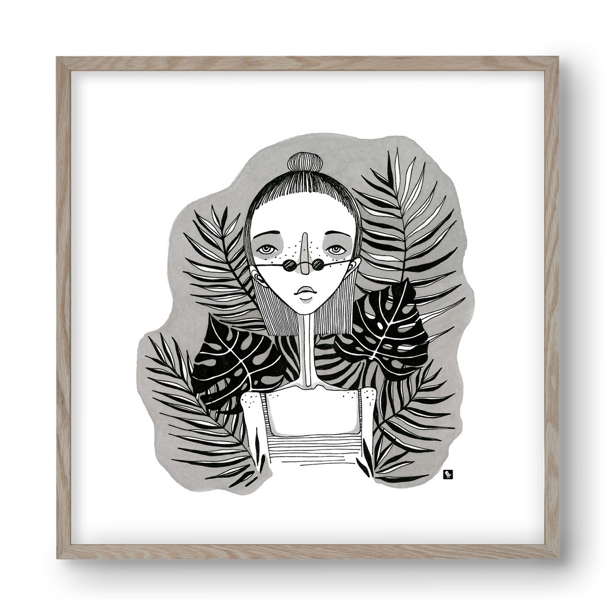 Floryn, 40x40 cm (40x40 cm), Tölgy keret