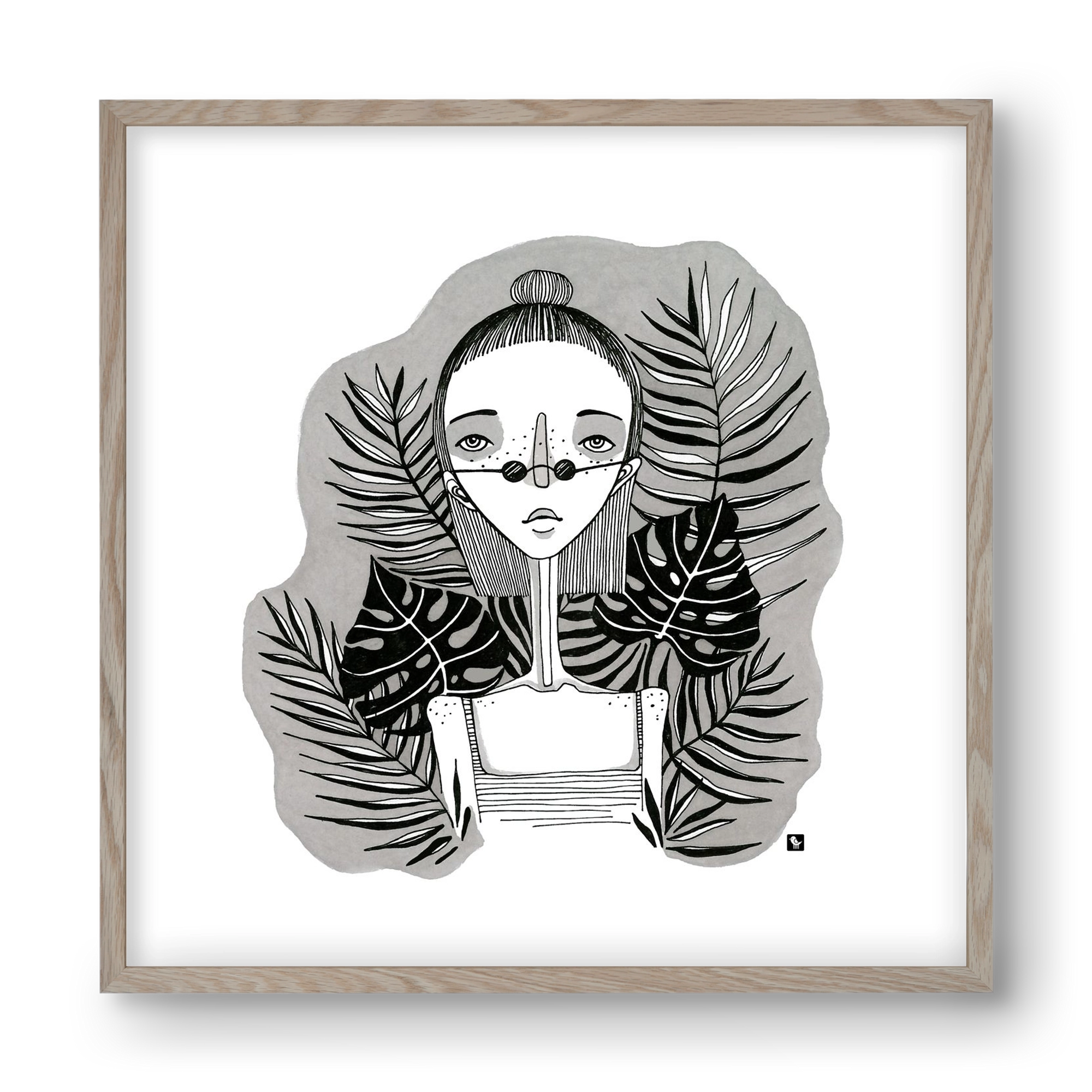 Floryn, 40x40 cm (40x40 cm), Tölgy keret