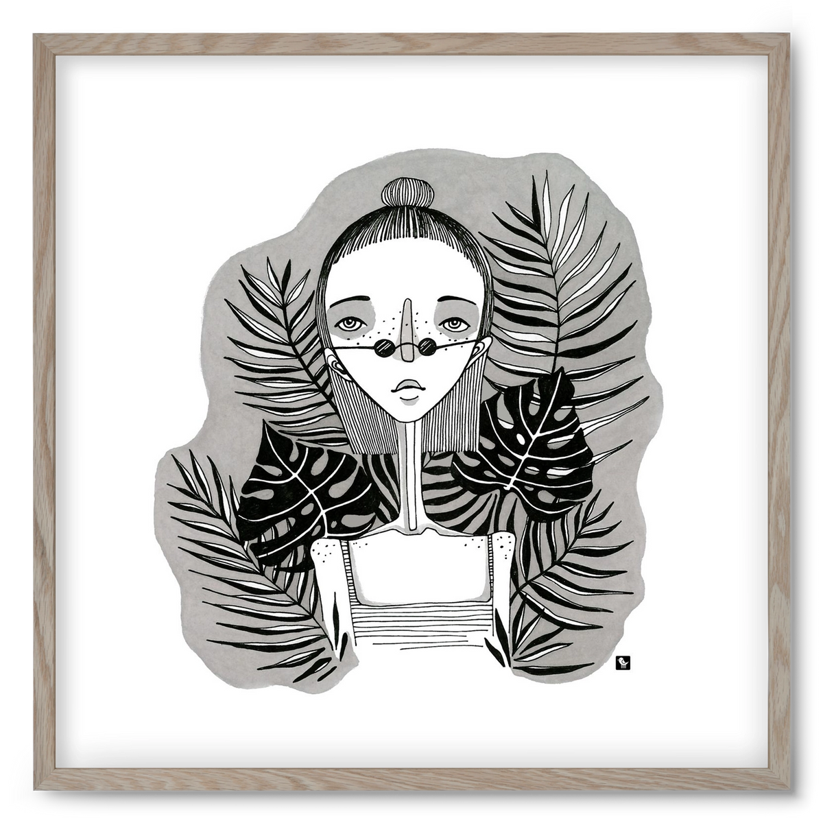 Floryn, 50x50 cm (50x50 cm), Tölgy keret