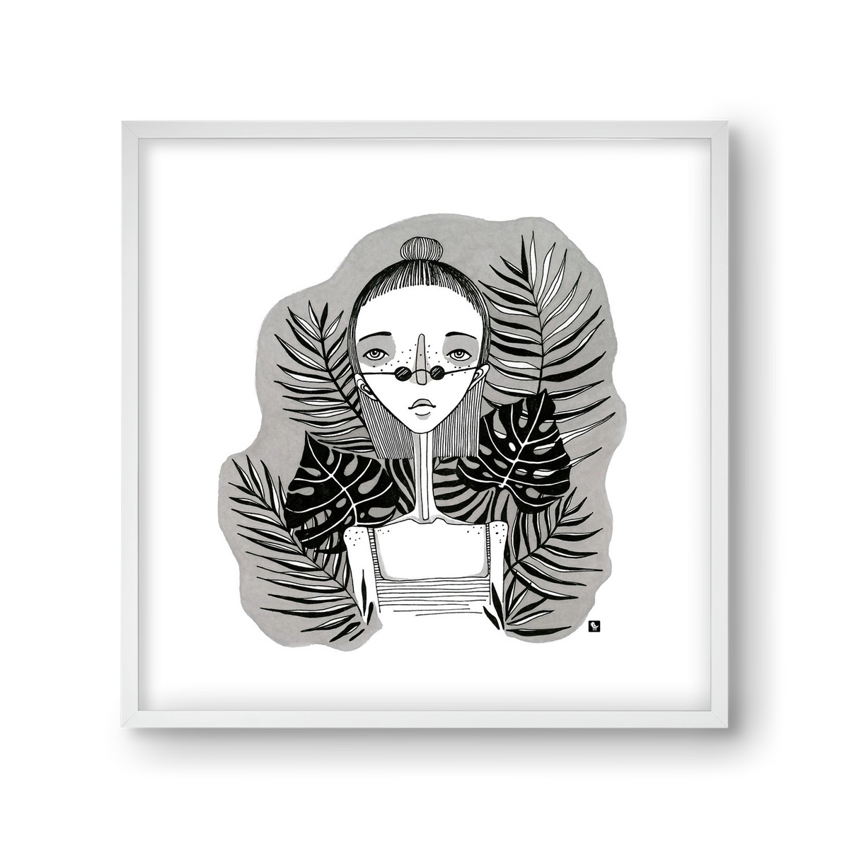 Floryn, 30x30 cm (30x30 cm), Fehér keret