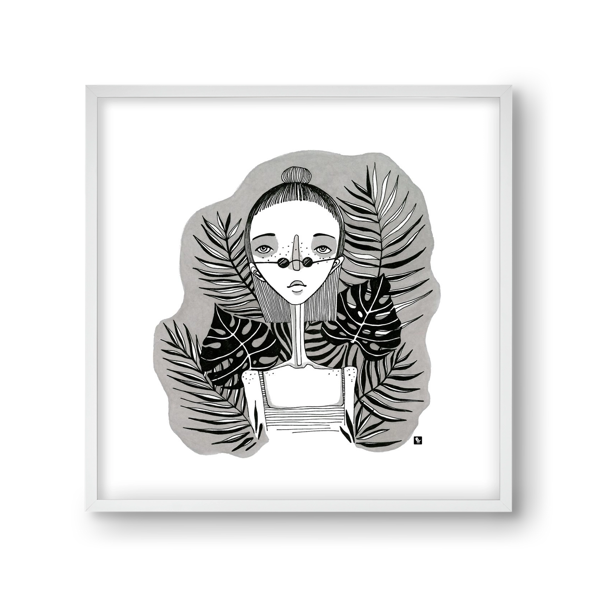 Floryn, 30x30 cm (30x30 cm), Fehér keret