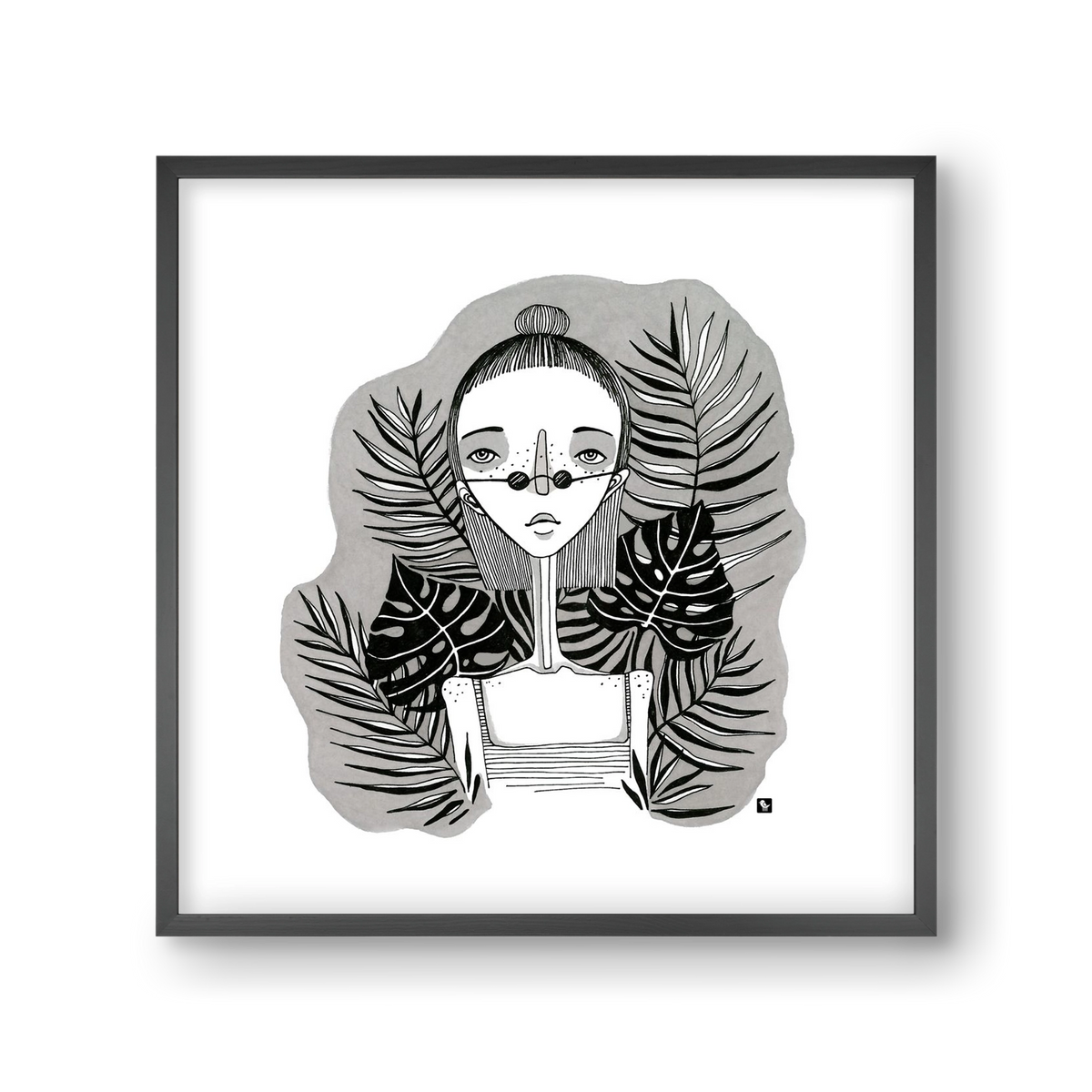 Floryn, 30x30 cm (30x30 cm), Fekete keret