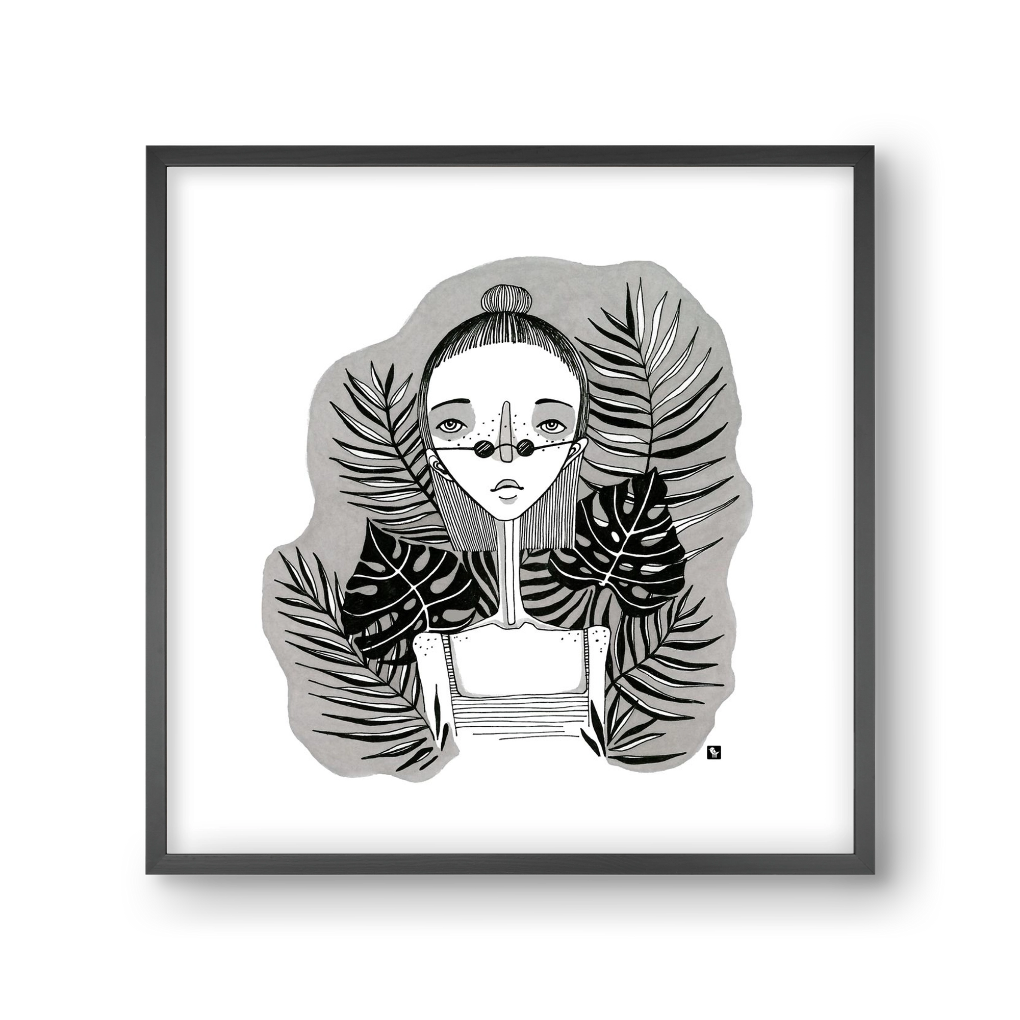 Floryn, 30x30 cm (30x30 cm), Fekete keret