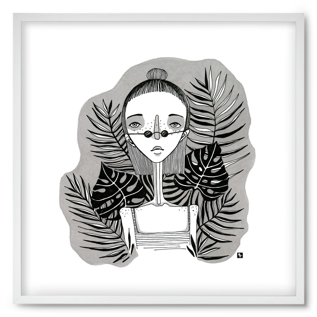 Floryn, 50x50 cm (50x50 cm), Fehér keret