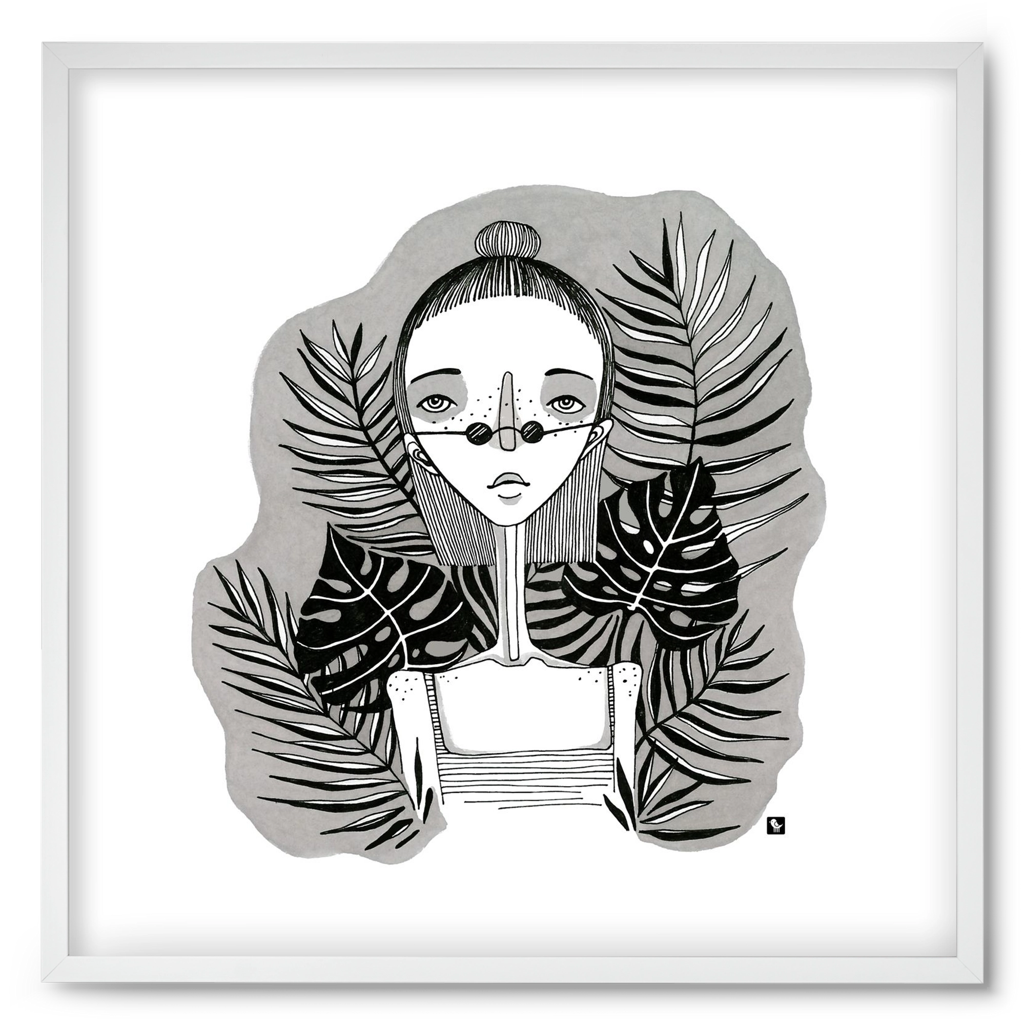 Floryn, 50x50 cm (50x50 cm), Fehér keret