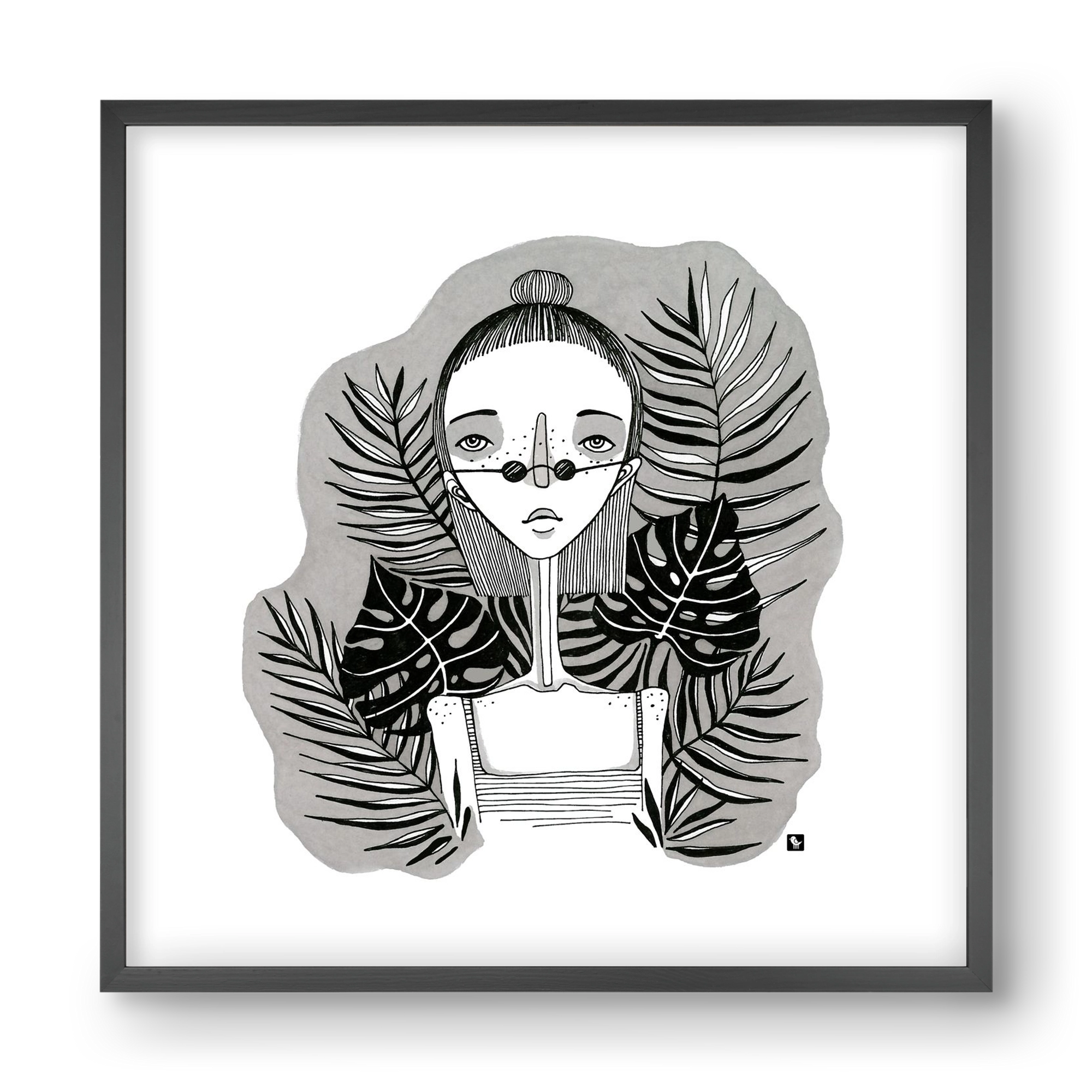 Floryn, 40x40 cm (40x40 cm), Fekete keret