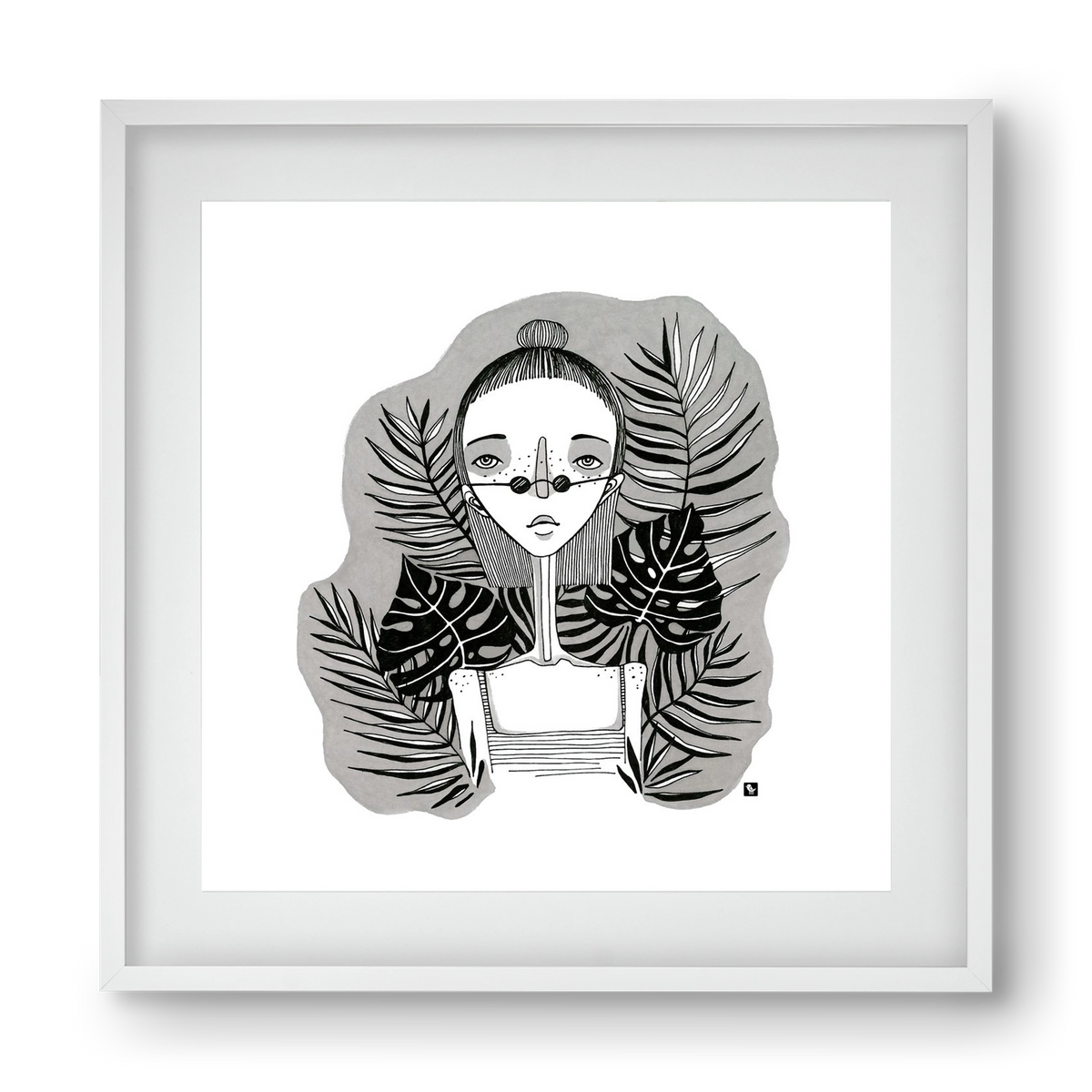 Floryn, 40x40 cm (30x30 cm), Fehér keret, paszpartuval