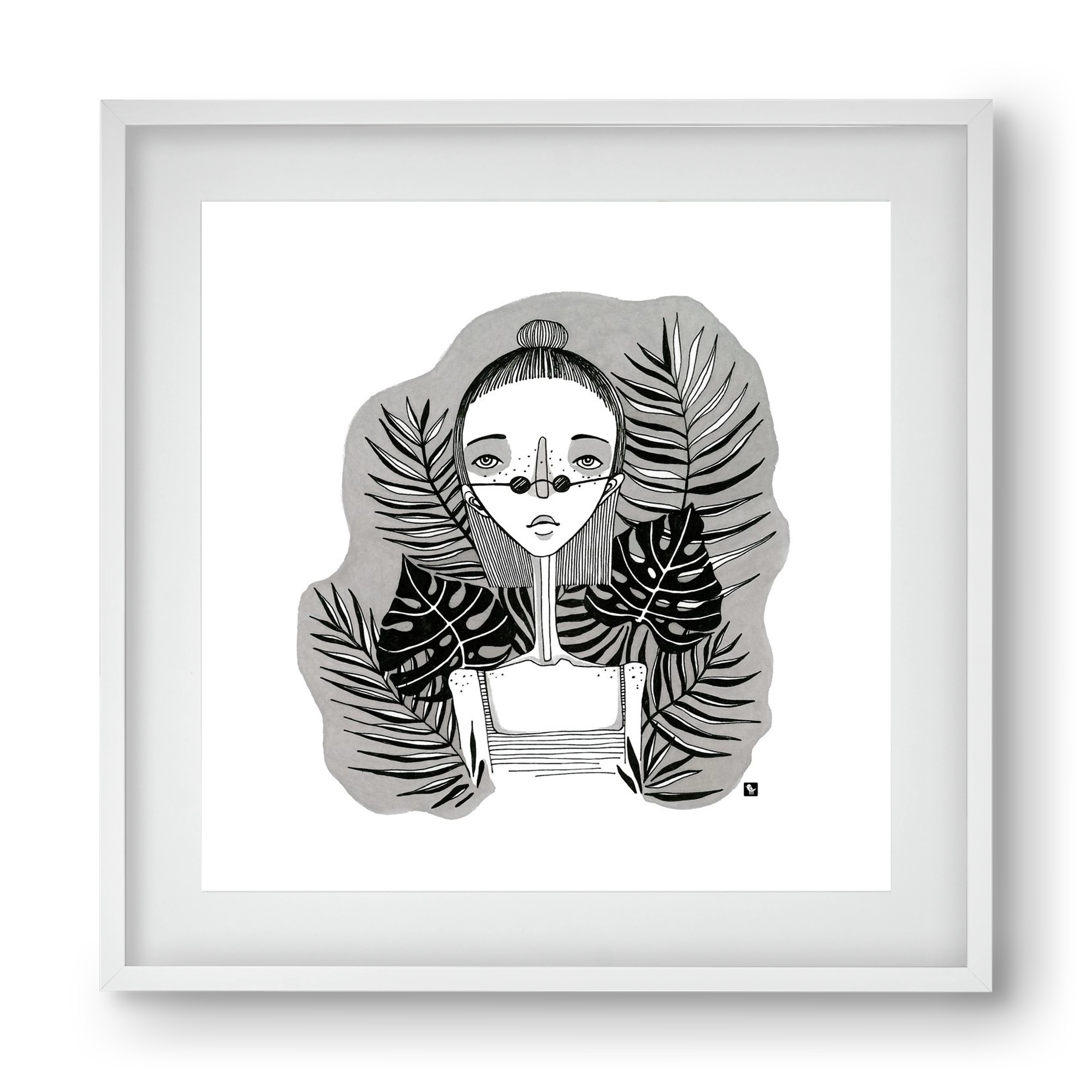 Floryn, 40x40 cm (30x30 cm), Fehér keret, paszpartuval