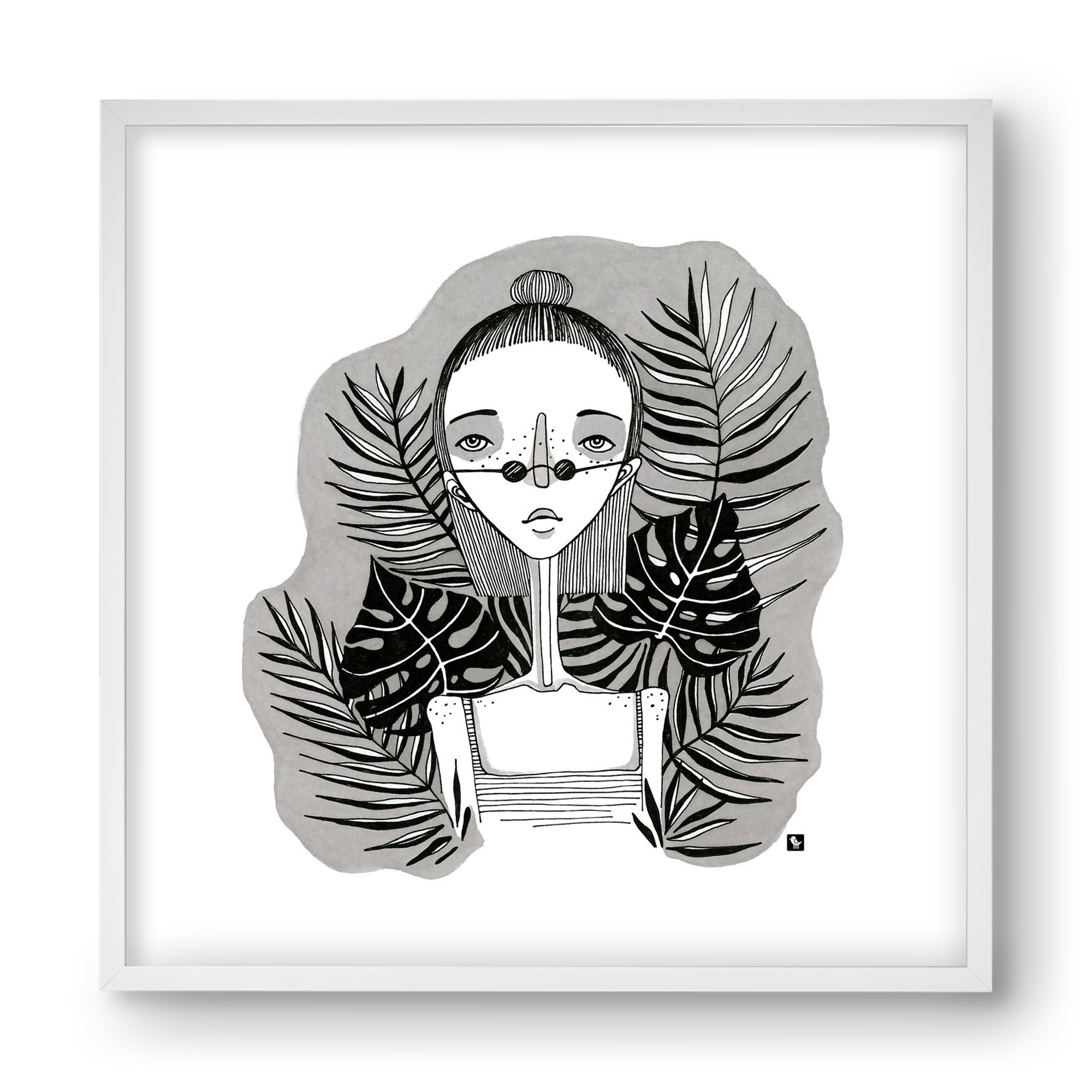 Floryn, 40x40 cm (40x40 cm), Fehér keret