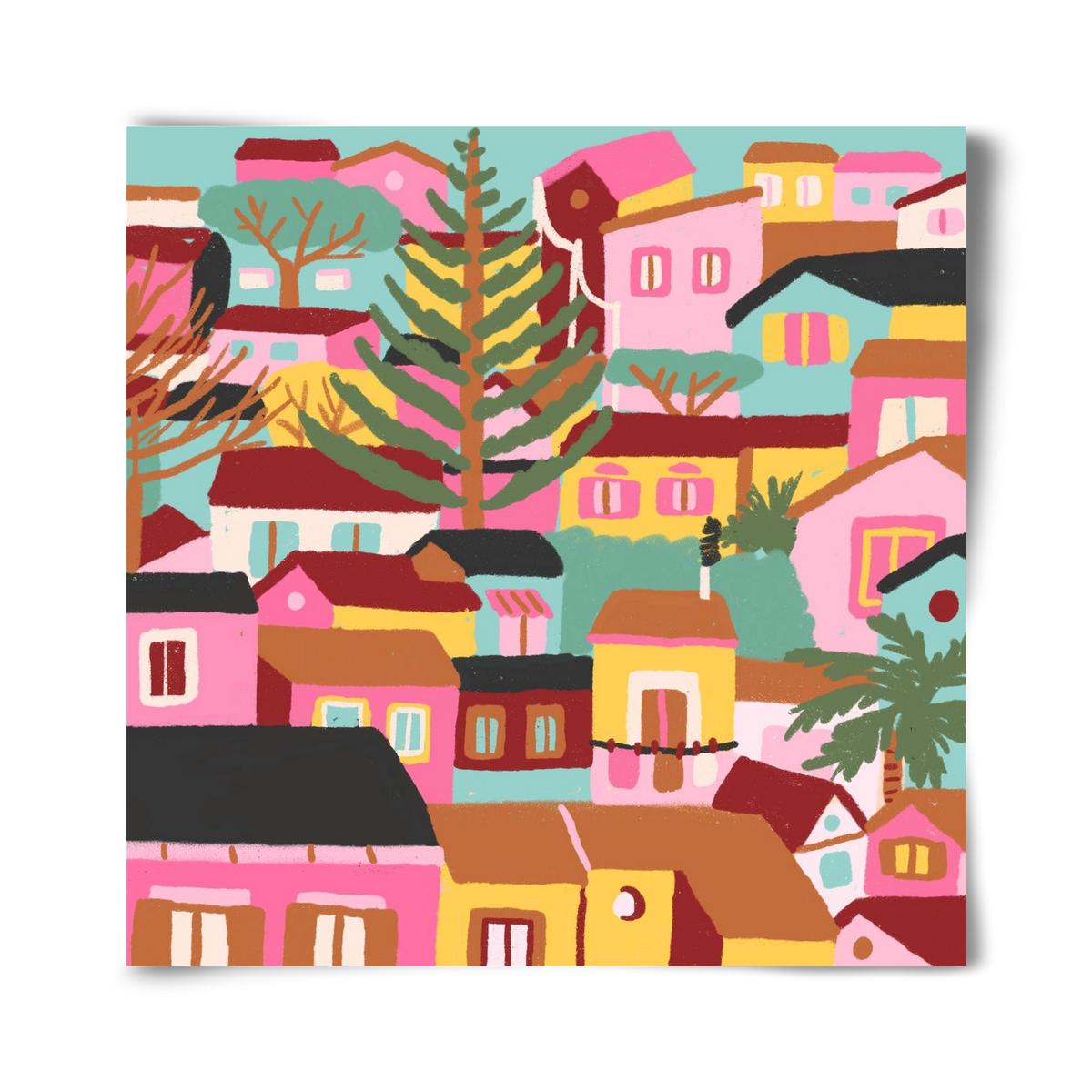 Modica város részlet, 40x40 cm, Keret nélkül